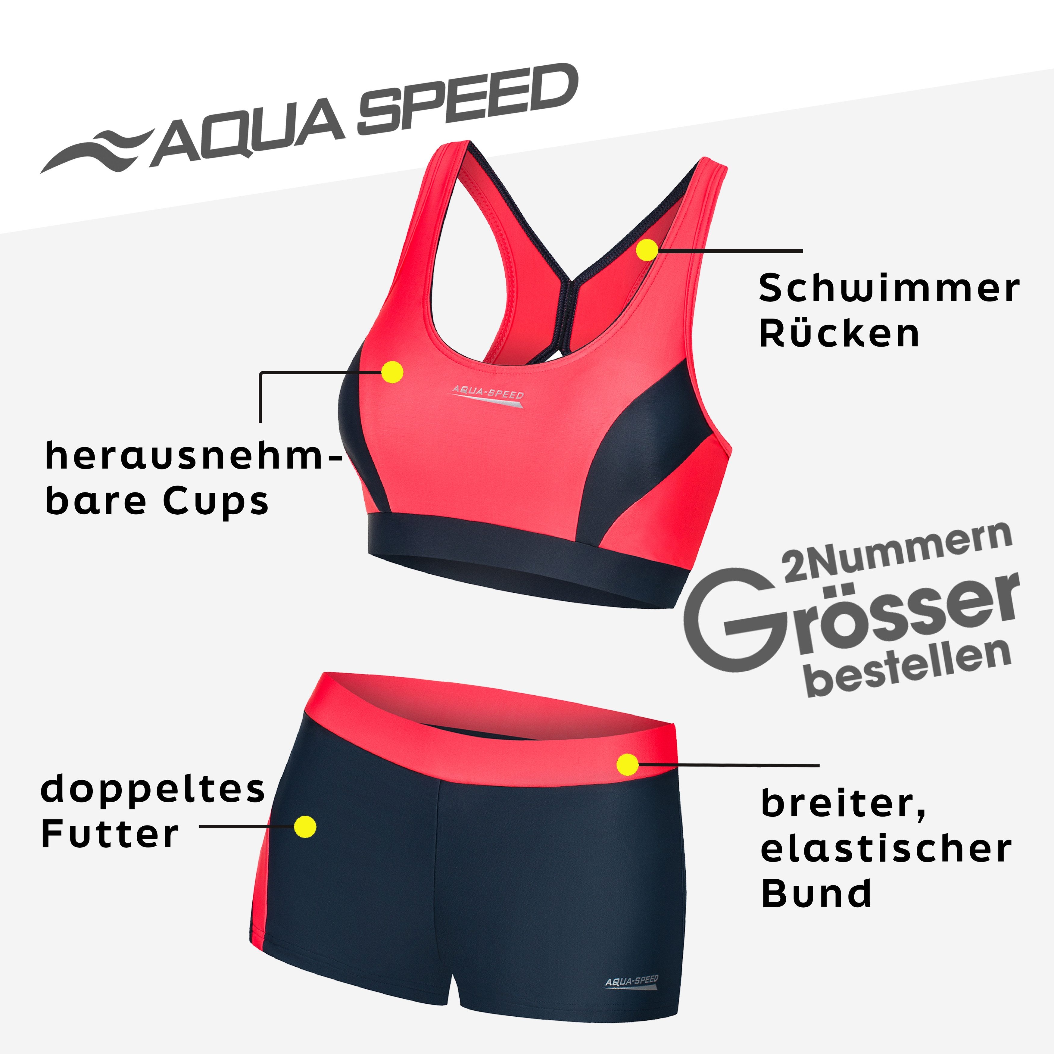 Aqua Speed Bustier-Bikini FIONA Damen Bikini Zweiteiler sportlicher & blick günstig online kaufen