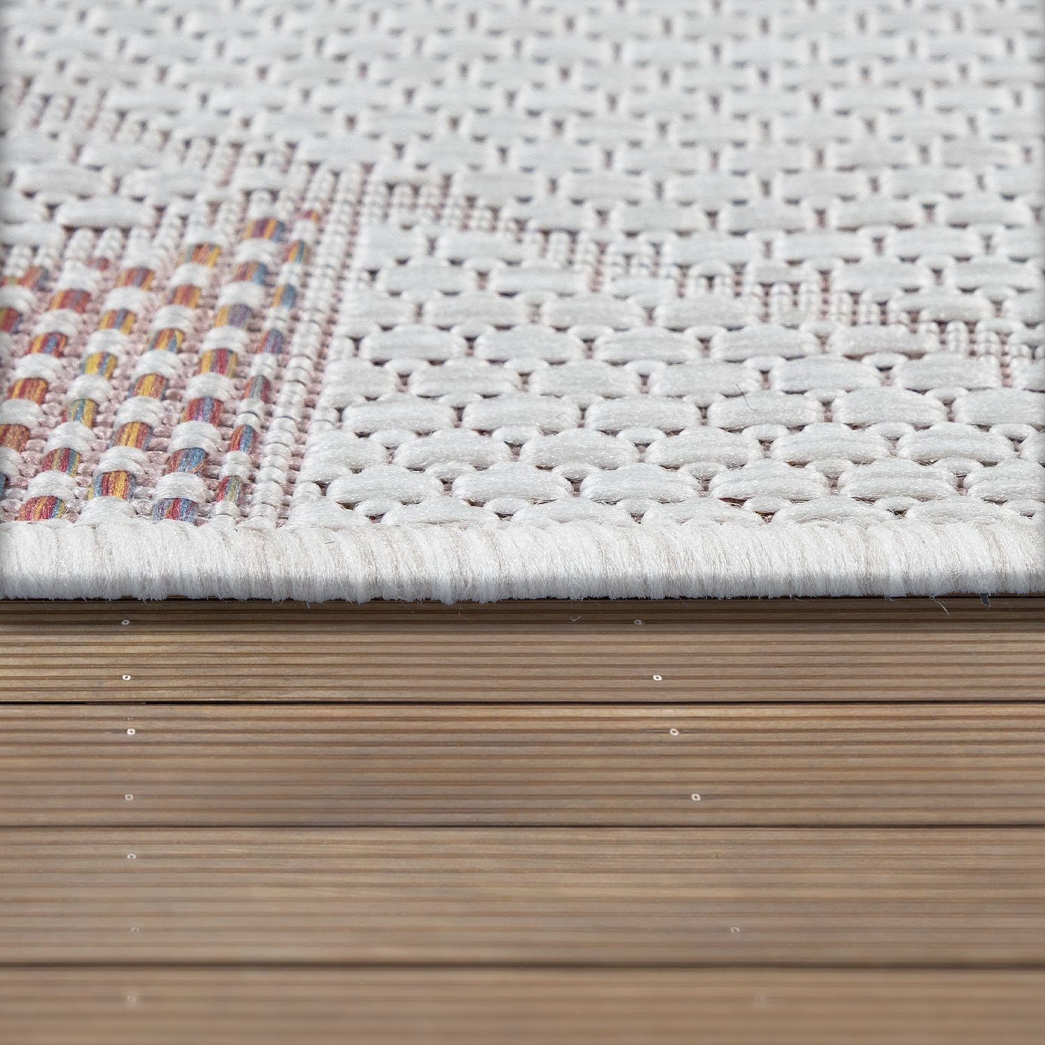 modernes Höhe: Pastell- geeignet mm, Teppich Flachgewebe, Design, rechteckig, Paco 4 Farben, Kuba Outdoor Home, 130,
