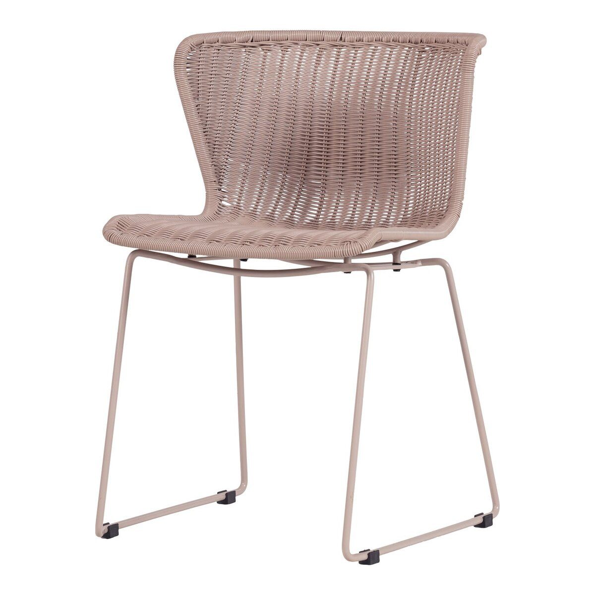 WOOOD Gartenstuhl 2er-Set Wings - Metall & Poly-Rattan, Sand, Geeignet für den Innen- und Außenbereich