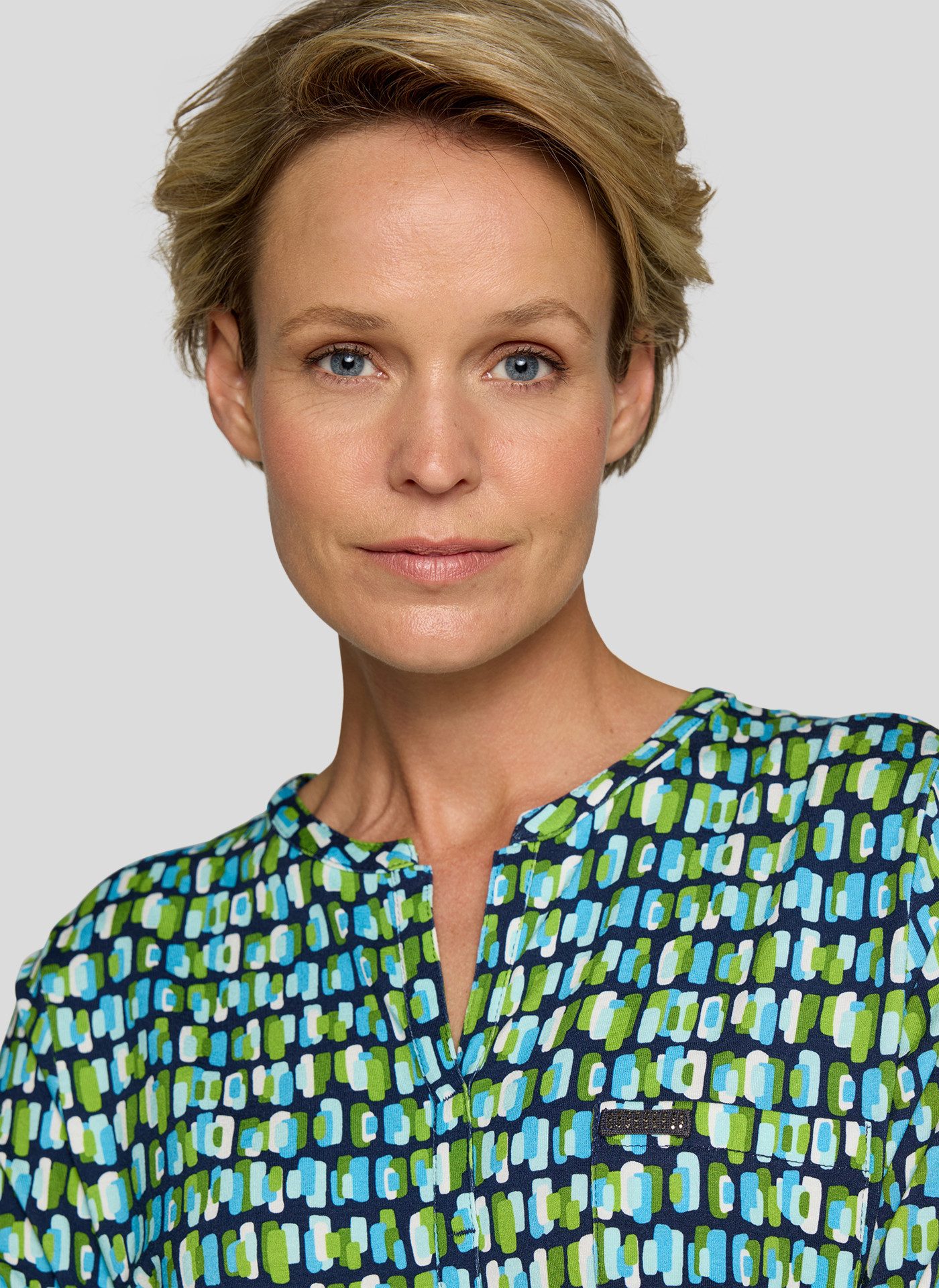 Rabe Langarmshirt mit grafischem Muster