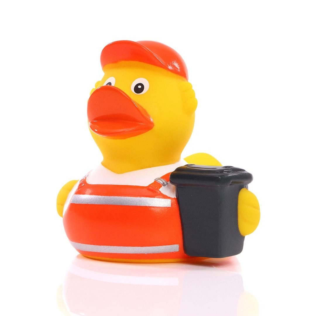 mbw Grußkarten Müllmann – Müllabfuhr - Quietscheente - - Badeente - ca. 8 cm gross