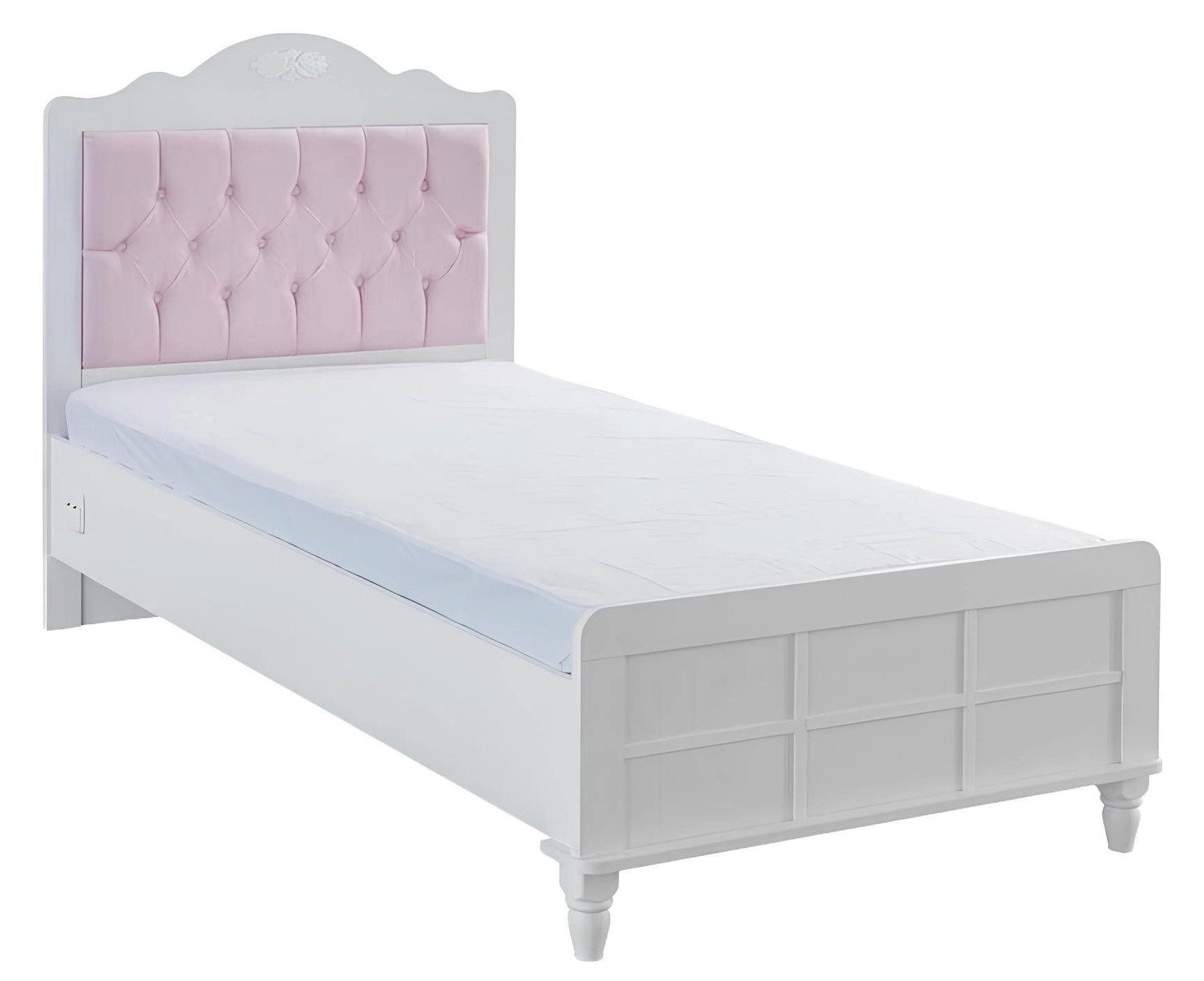 Xlmoebel Jugendbett Rosa Holz Chesterfield Kinderbett für das Kinderzimmer (Kinderbett), Hergestellt in Europa