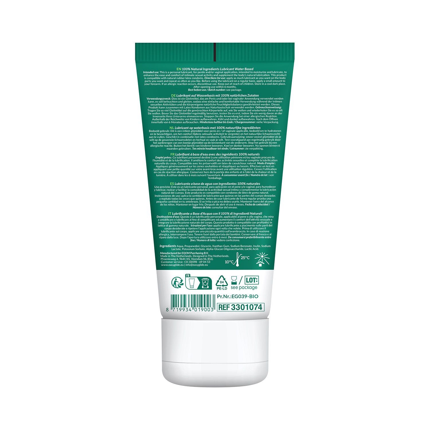 EasyGlide Gleitgel EasyGlide - Bio & Natural Wasserbasiertes Gleitmittel Duftfrei