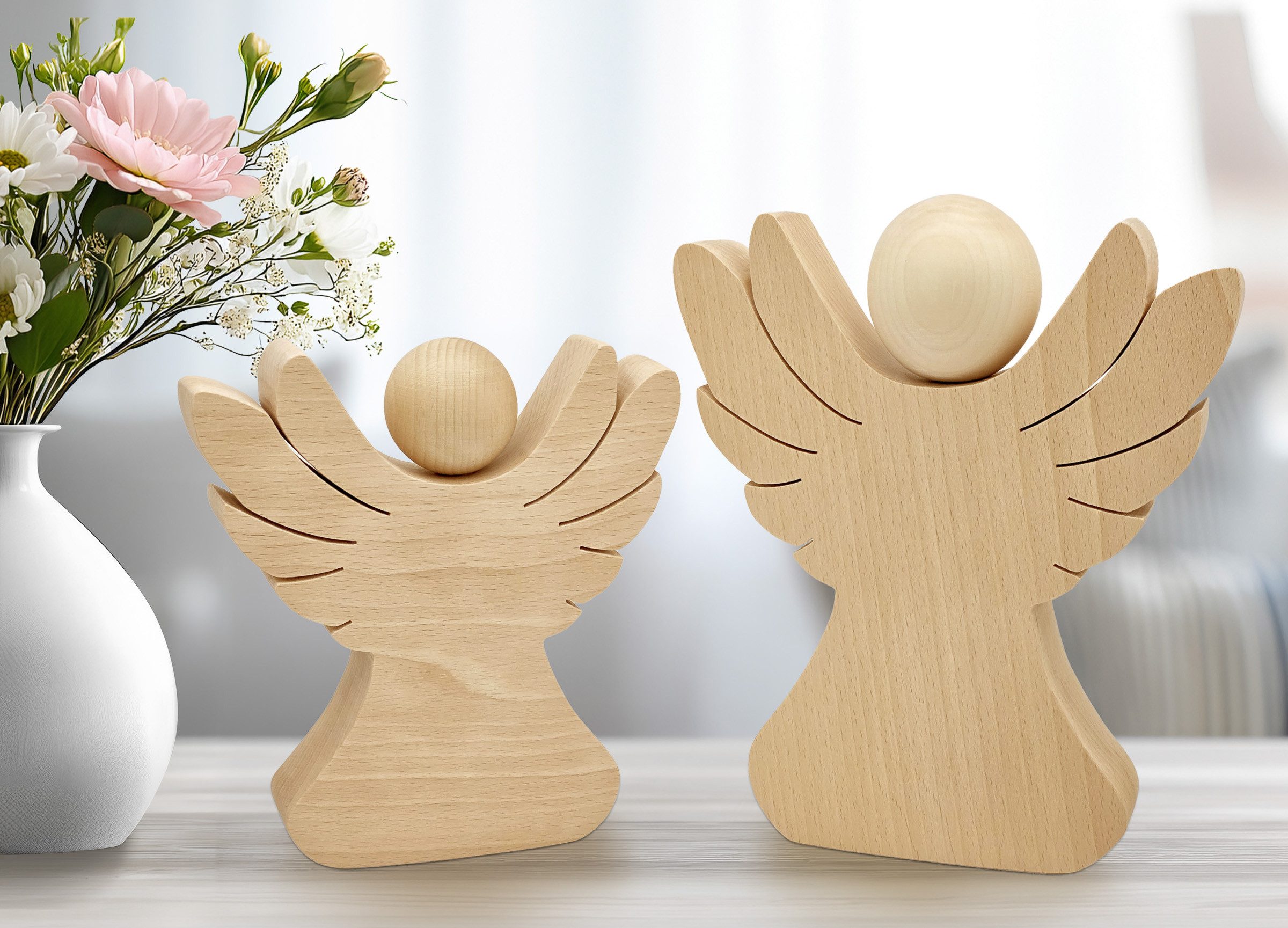 ERST-HOLZ Dekoobjekt Engel Holzengel Schutzengel Taufe Geschenk – Bild 2 von 5