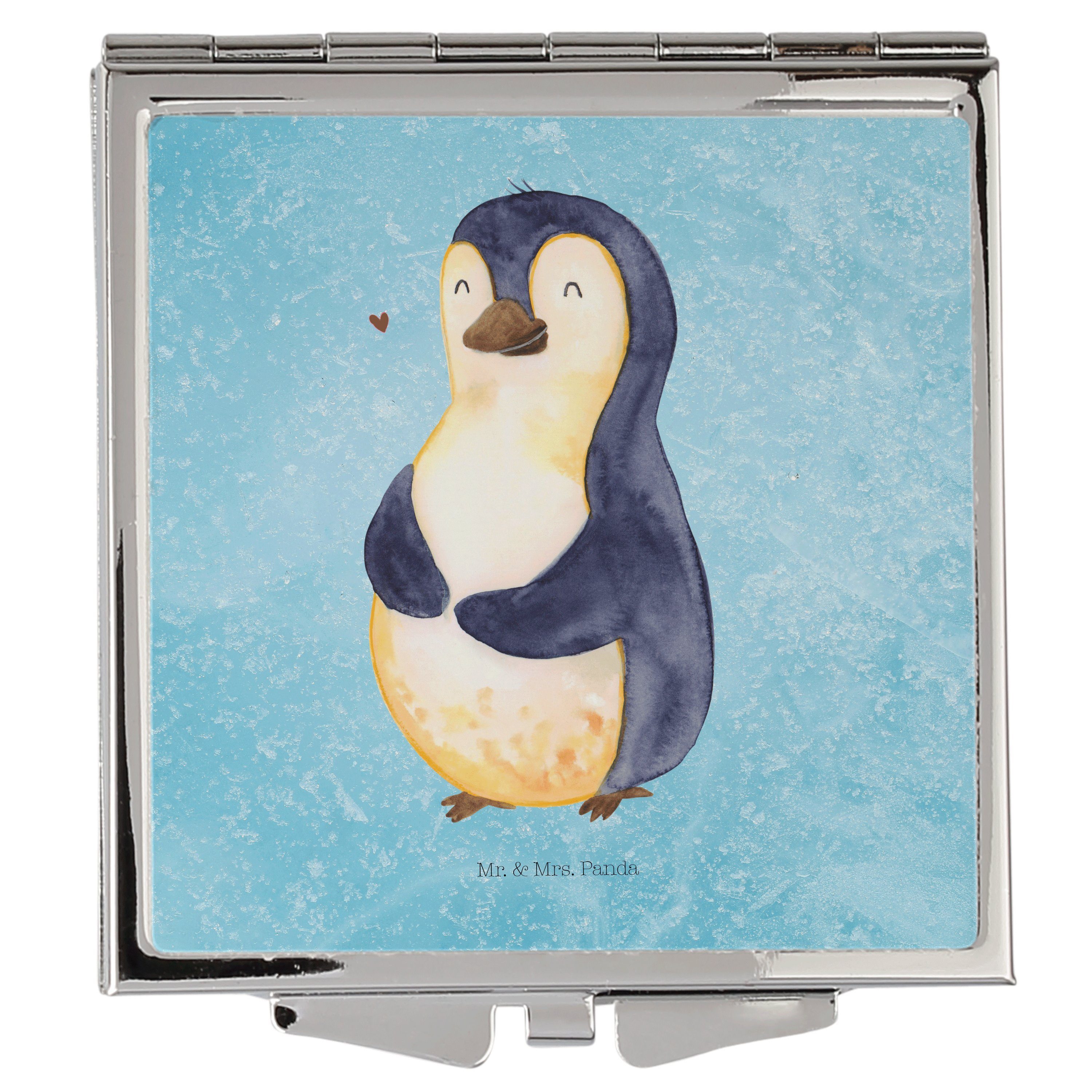 Pinguin Selbstrespekt, - Mrs. Mr. Kosmetikspiegel Panda Diät & - Geschenk, (1-St) Bierbauch, silber, Eisblau