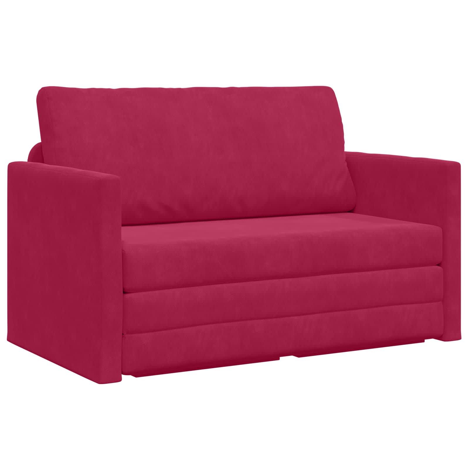 vidaXL Sofa Schlafsofa 110cm Weinrot Samt, 1 Teile