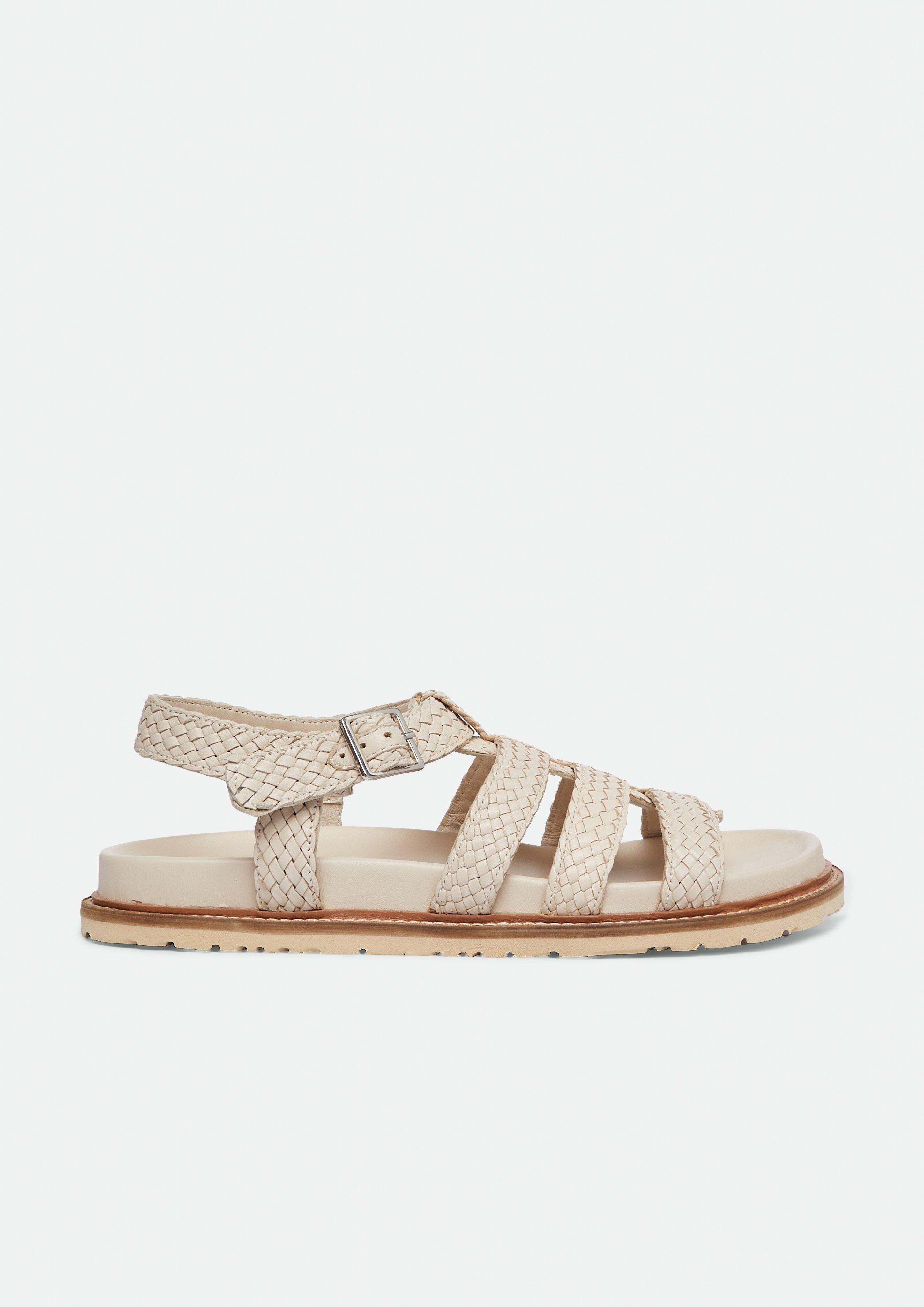 Comma Geflochtene Sandalen aus Glattleder Sandale günstig online kaufen