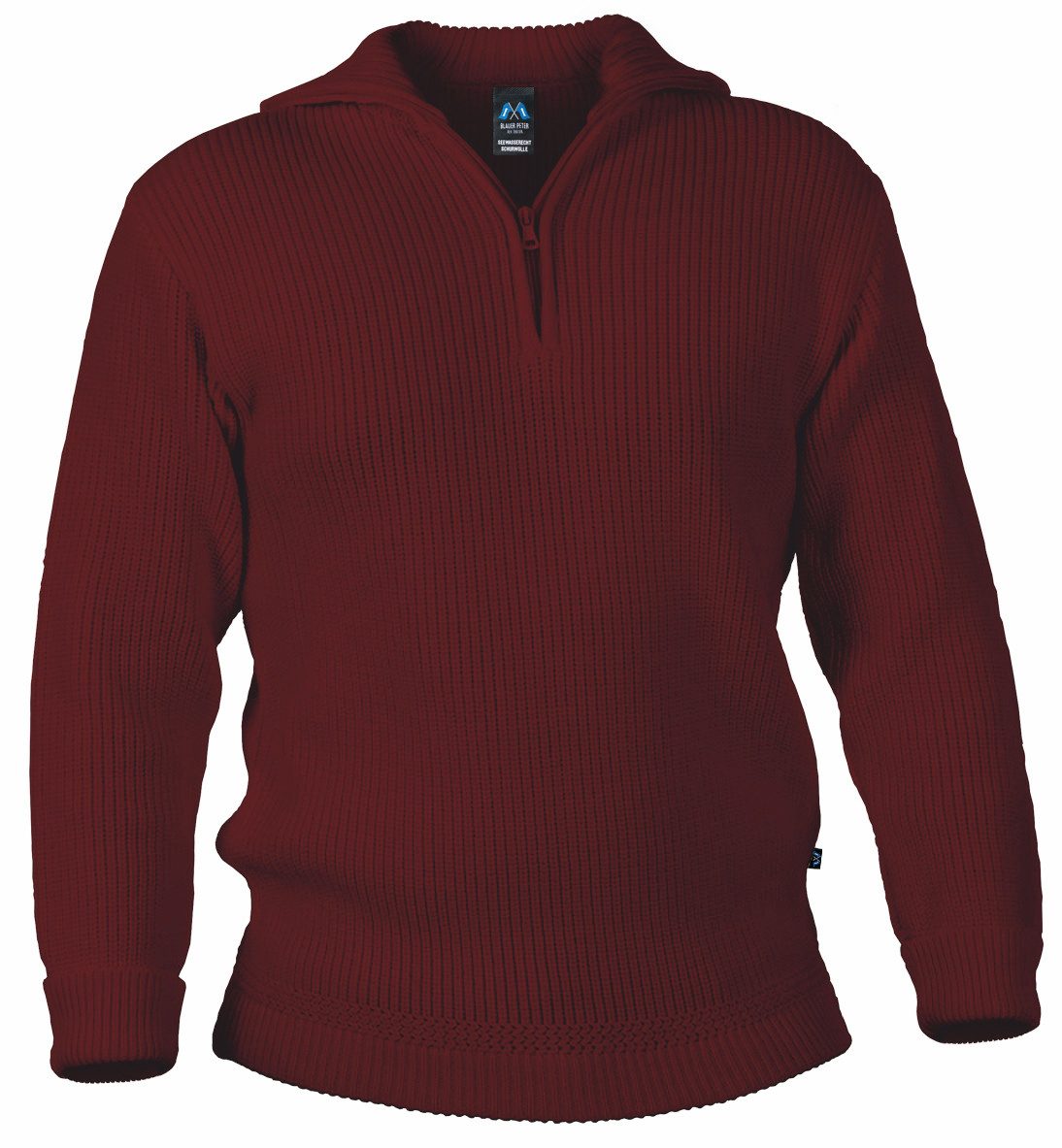 Blauer Peter Troyer aus Merino mit Reißverschluß