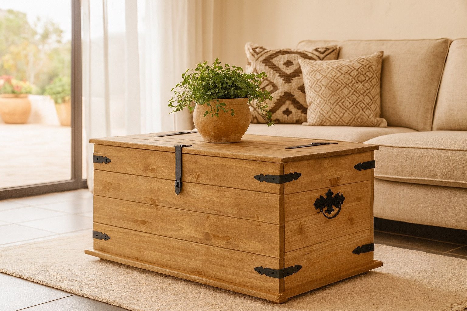 SAM® Truhentisch Torreon, Truhen-Couchtisch, massives Kiefernholz, günstig online kaufen