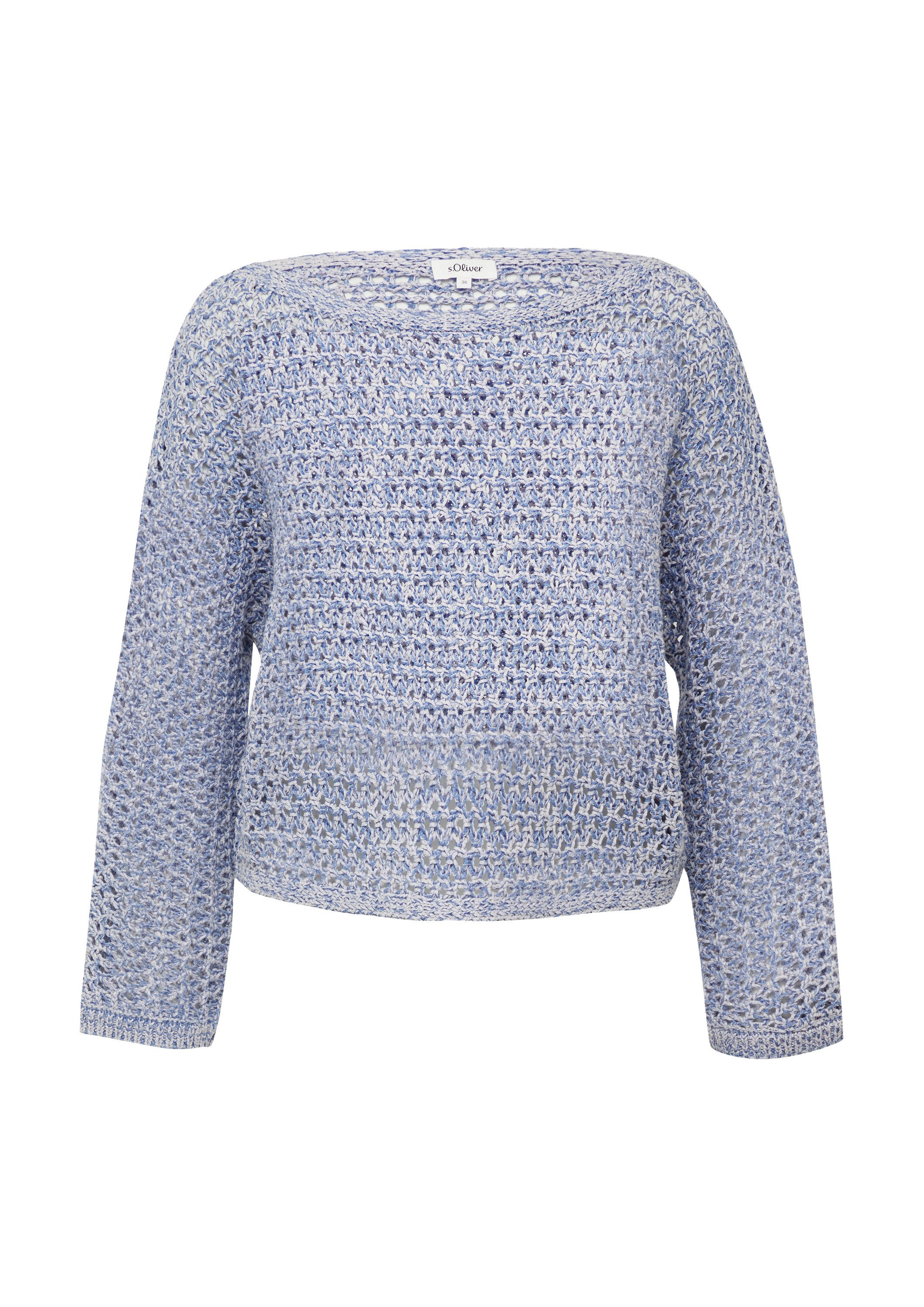 s.Oliver Longpullover Strickpullover Verkürzter Ajour-Strickpullover in günstig online kaufen