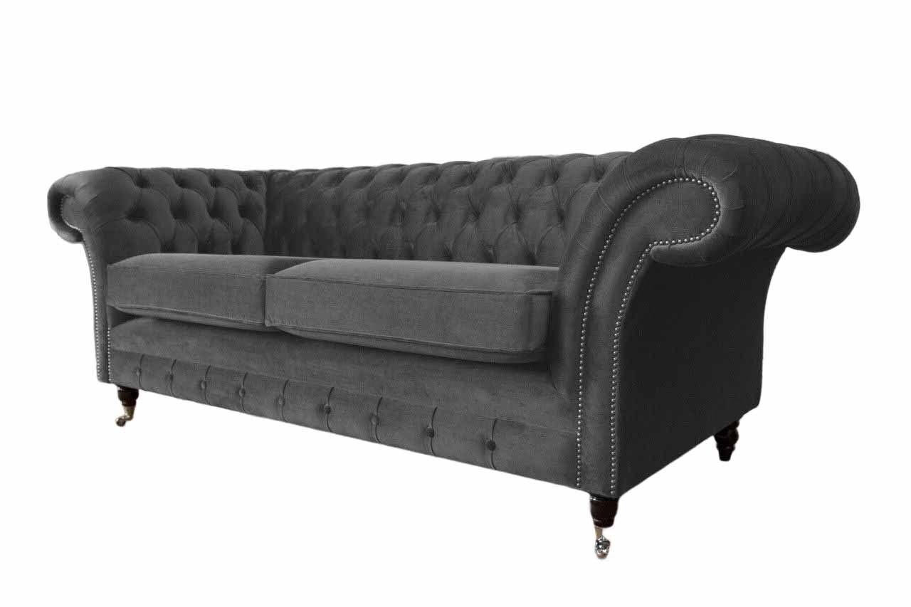 JVmoebel Sofa Sofa 3 Sitzer Luxus Textil Chesterfield Couch Sofas Polster Design, Made In Europe