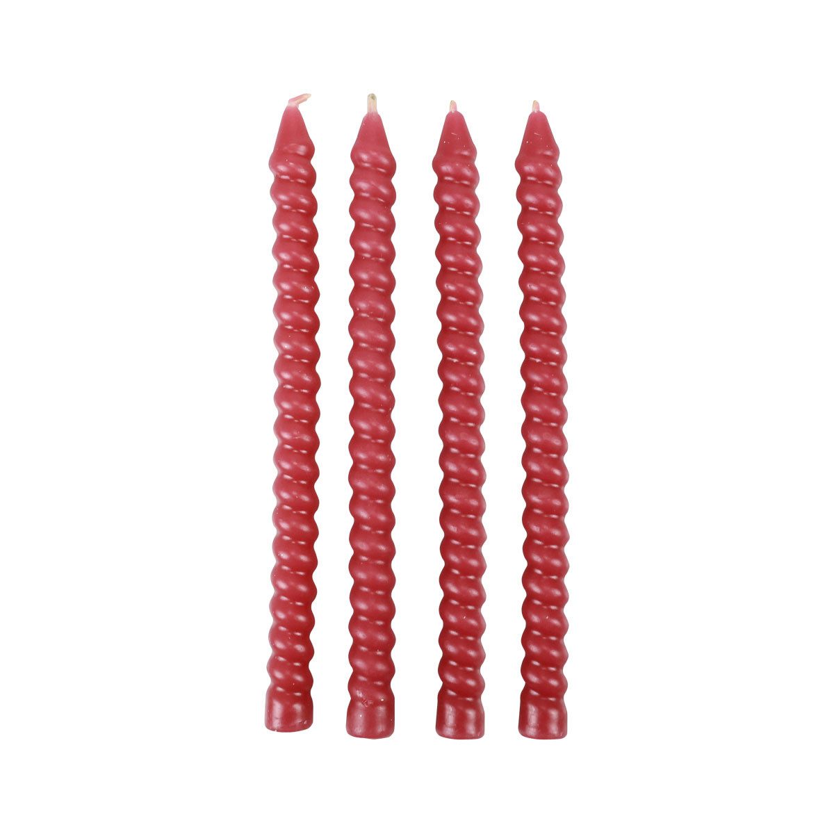 Spitzkerze Spiralkerzen Gedreht Pink Ø1,4cm H18cm 4er Set Dekoration