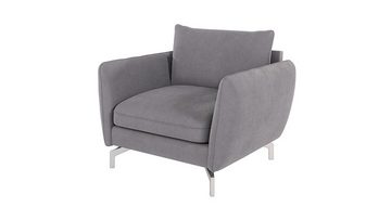 S-Style Möbel Sessel Modernes Benita mit Silber Metall Füßen, mit Wellenfederung