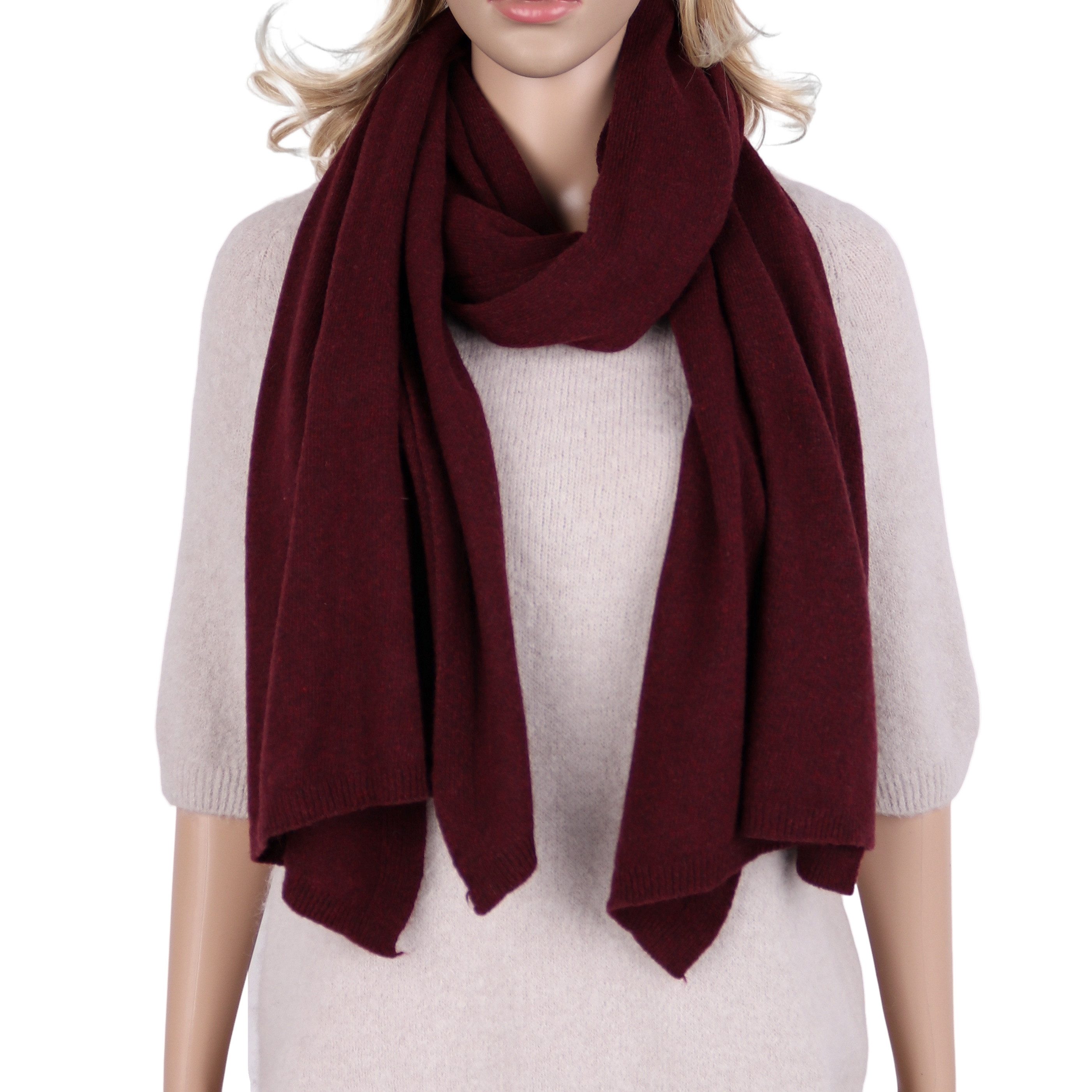 MIRROSI Kaschmirschal Damen Strickschal, Made in Italy 5% Kaschmir, Damen Langes Halstuch ideal für Herbst und Winter ca. 200x60cm