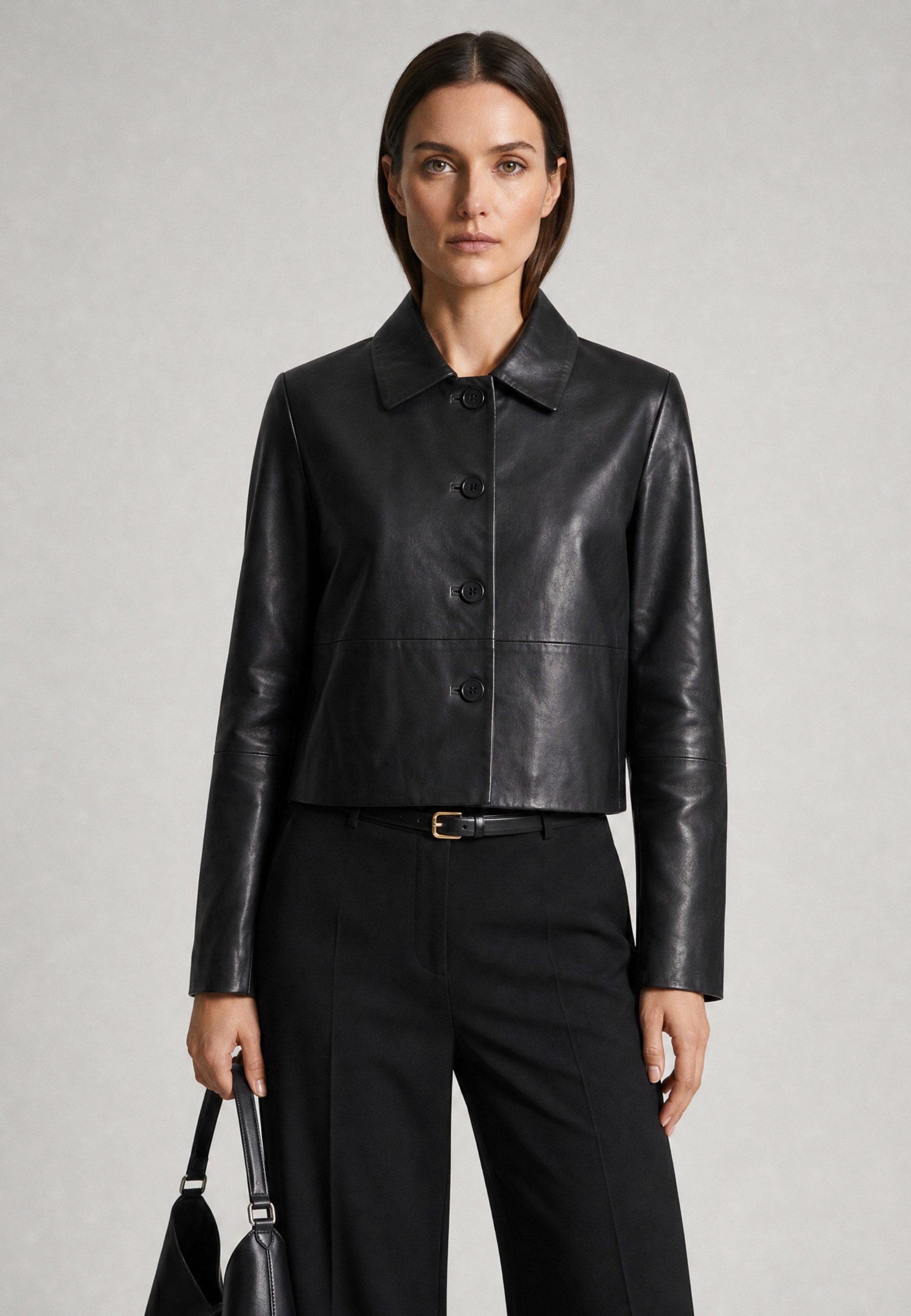RICANO Lederjacke Cecila Lederjacke im Bolero-Stil mit Polokragen