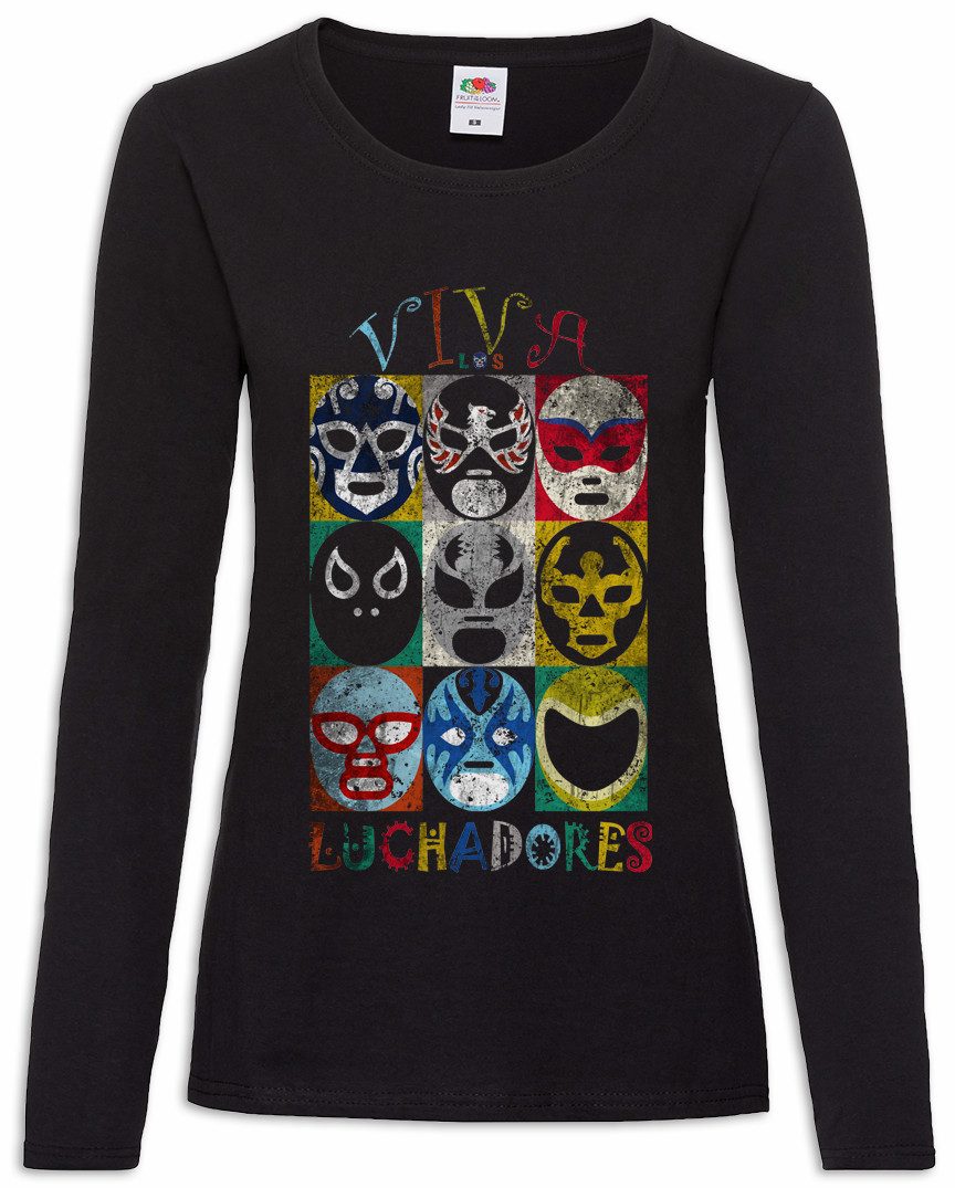 Urban Backwoods Langarmshirt Luchadores Damen Langarmshirt Mexiko Wrestling Wrestler Mexican Mexico (1-tlg) Latin Latino Lucha Libre