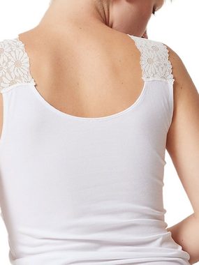 Skiny Achseltop 2er Pack Damen Tank Top CottonLace Essentials (Packung, 2-St) Materialmix