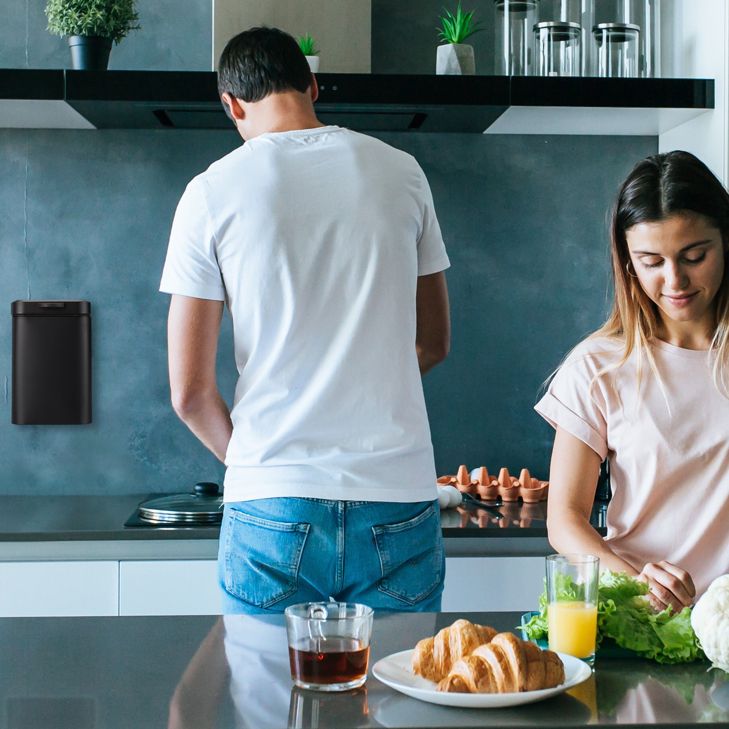 relaxdays Kosmetikeimer Wandmontage 6 Lit