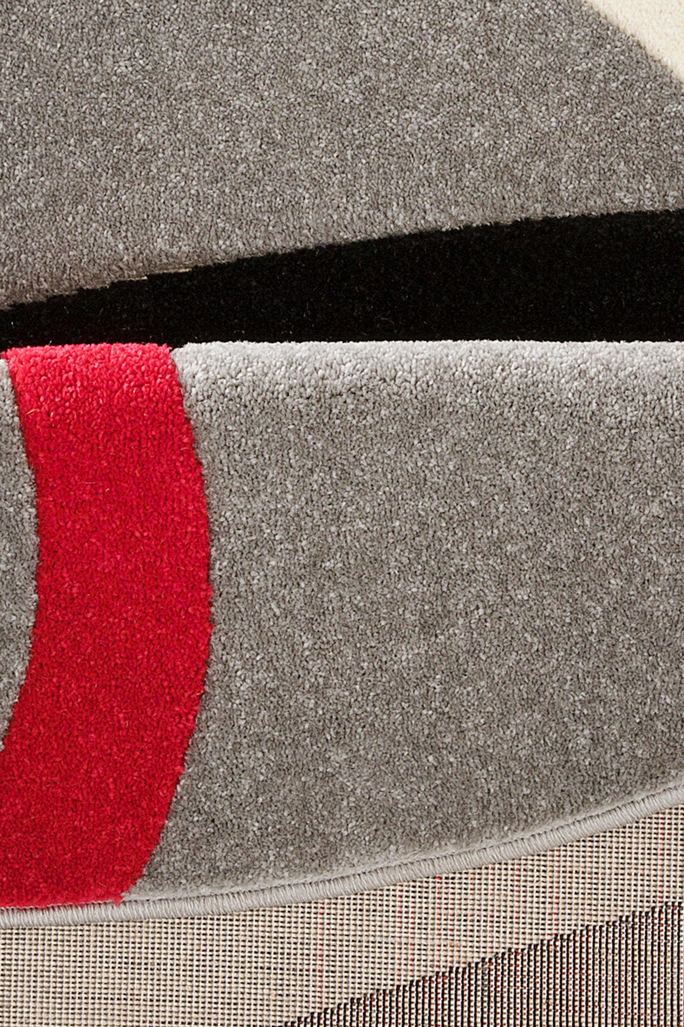 Teppich Bill, my handgearbeitetem mm, grau Höhe: elegant, Konturenschnitt, Kurzflor, home, 3D-Design rund, 10 mit