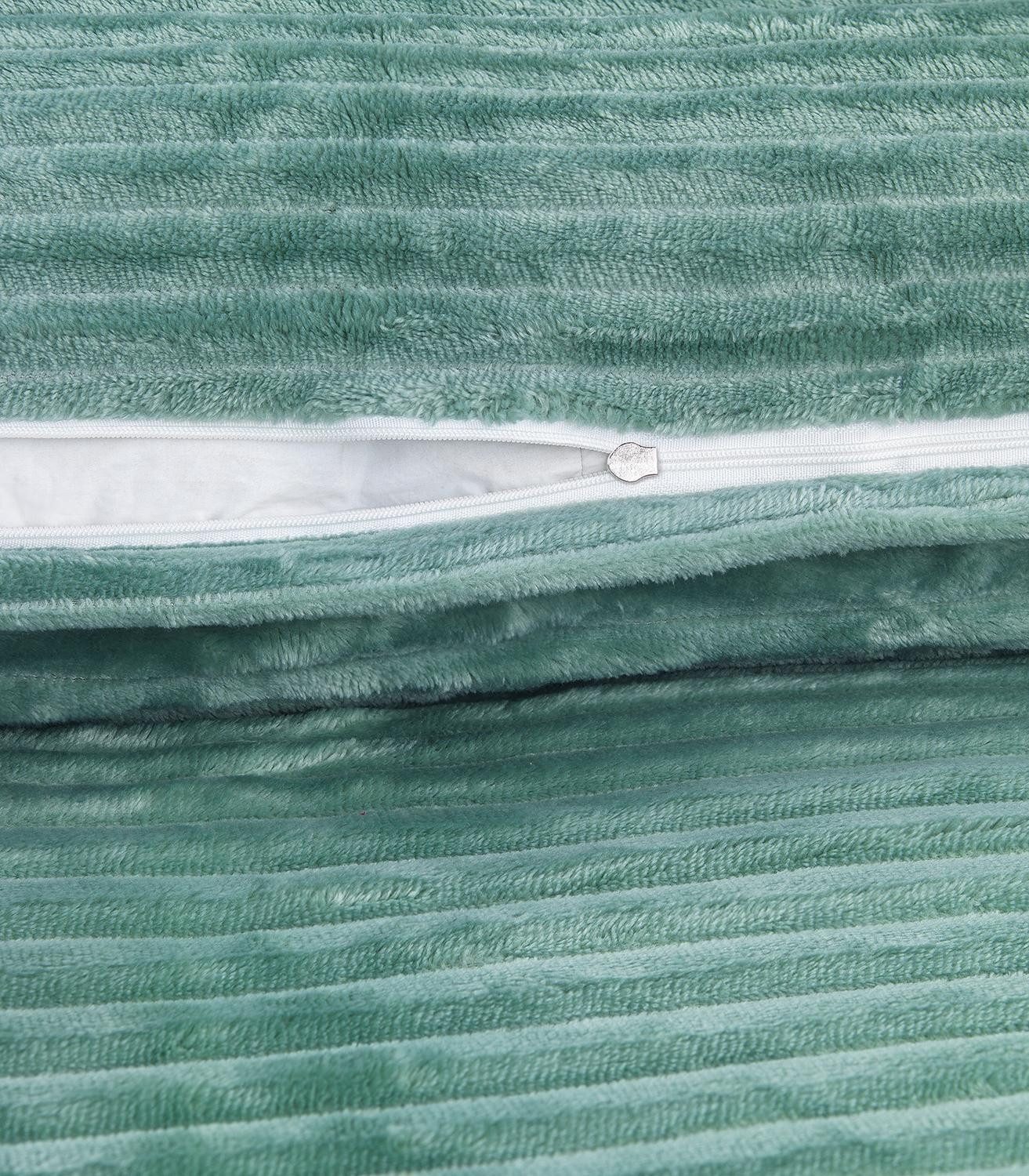 Holiday Heimtex Bettwäsche BIG CORD, 135 x 200 cm, Salbeigrün, Cordoptik, Microfaser, 2-teilig, mit Reißverschluss, Waschbar bis 40 °C