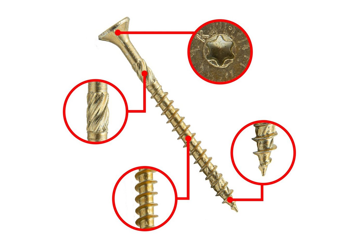 Thumbnail - Klimas Holzbauschraube KLIMAS Holzschrauben Gelb, (250 St)