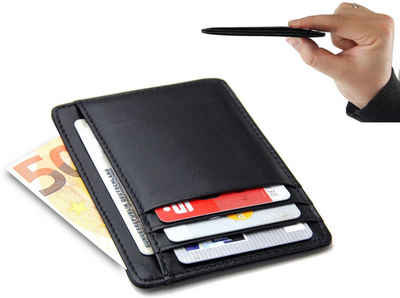 Frentree Kartenetui 9003BK, für Kreditkarten und Geldscheine, echtes Leder, mit RFID Schutz