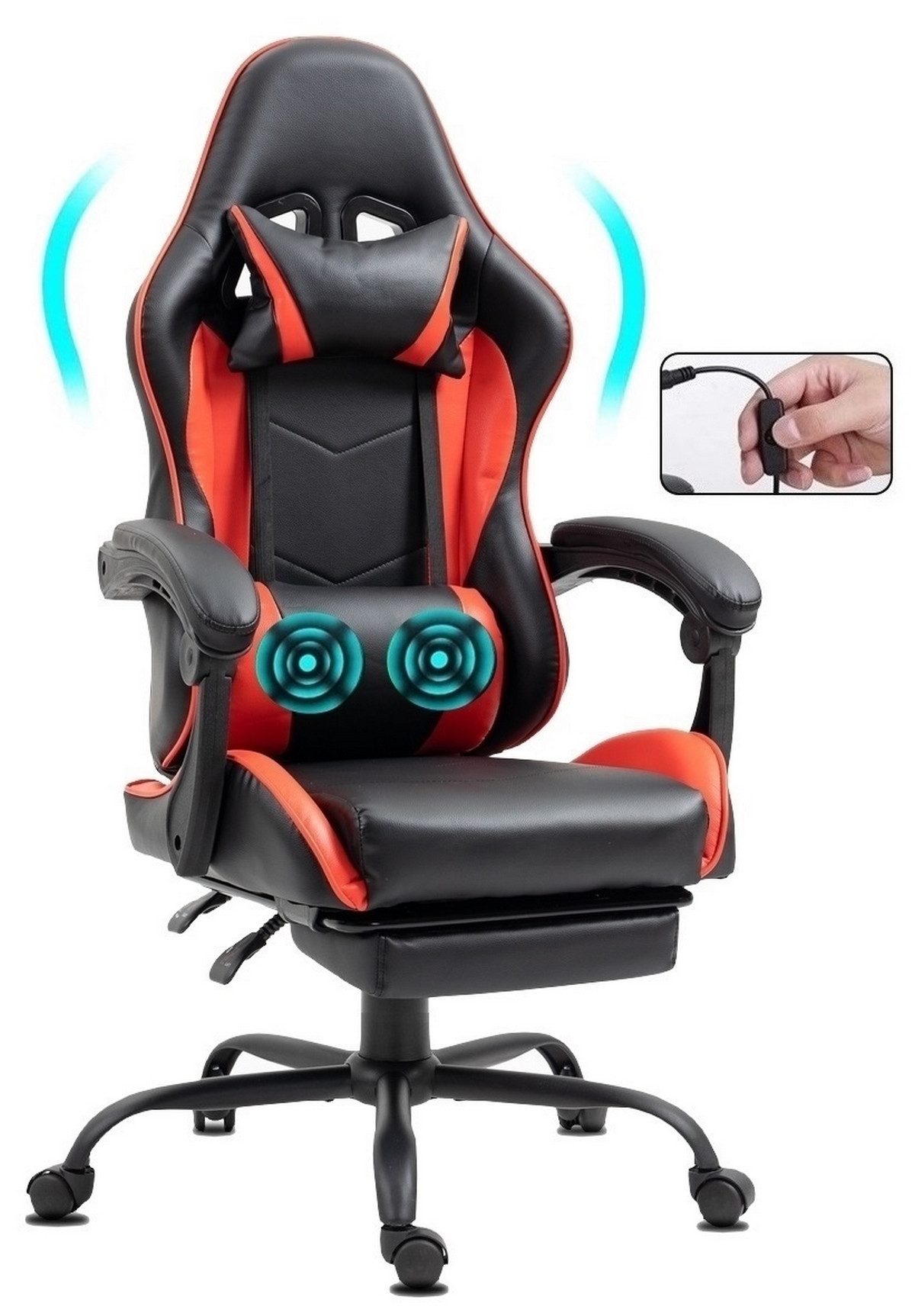 Delman Gaming-Stuhl Massagefunktion Drehstuhl, dicke Polsterung, günstig online kaufen