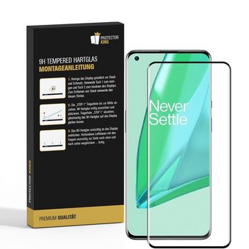 Protectorking Schutzfolie 1x 9H Hartglas für OnePlus 9 Pro FULL CURVED Panzerfolie Displayschutz, (1-Stück), Displayschutzglas, Schutzglas Echtglas Tempered 9H Härte HD-KLAR