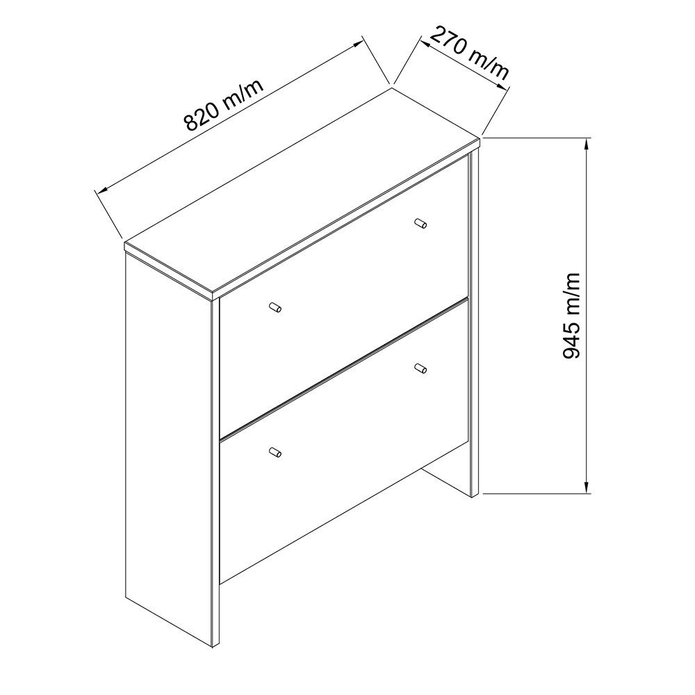 Massivholz Buche, Softclose, Schuhschrank Lomadox Klappen, Schuhkipper 2 CUENCA-137