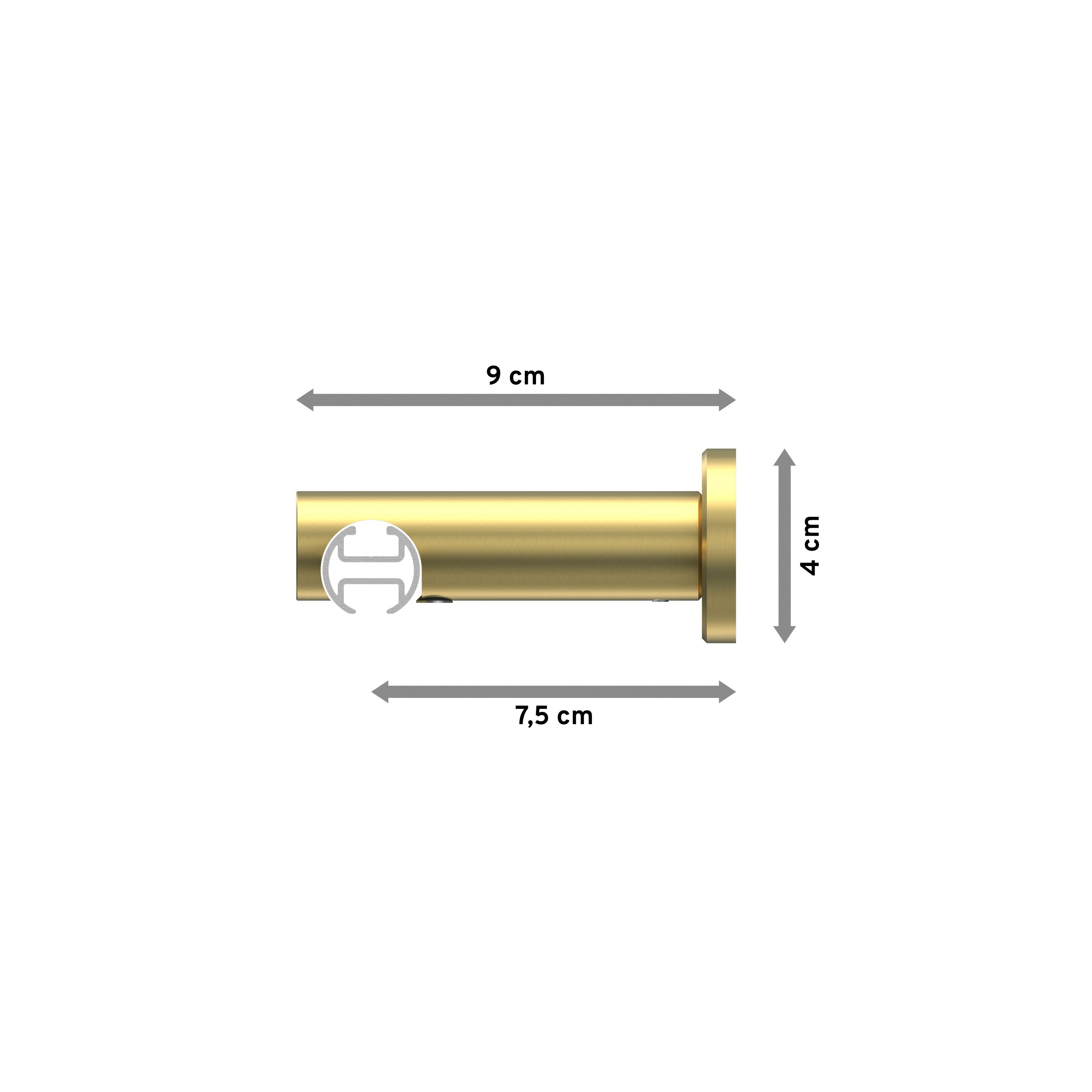 Gardinenstange Platon mm, Tanara, 1-läufig, Ø INTERDECO, 20 Wandmontage, Messing-Optik