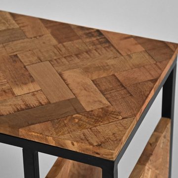 RINGO-Living Beistelltisch Beistelltisch Keahi in Natur-dunkel aus Mangoholz 620x350x500mm, Möbel