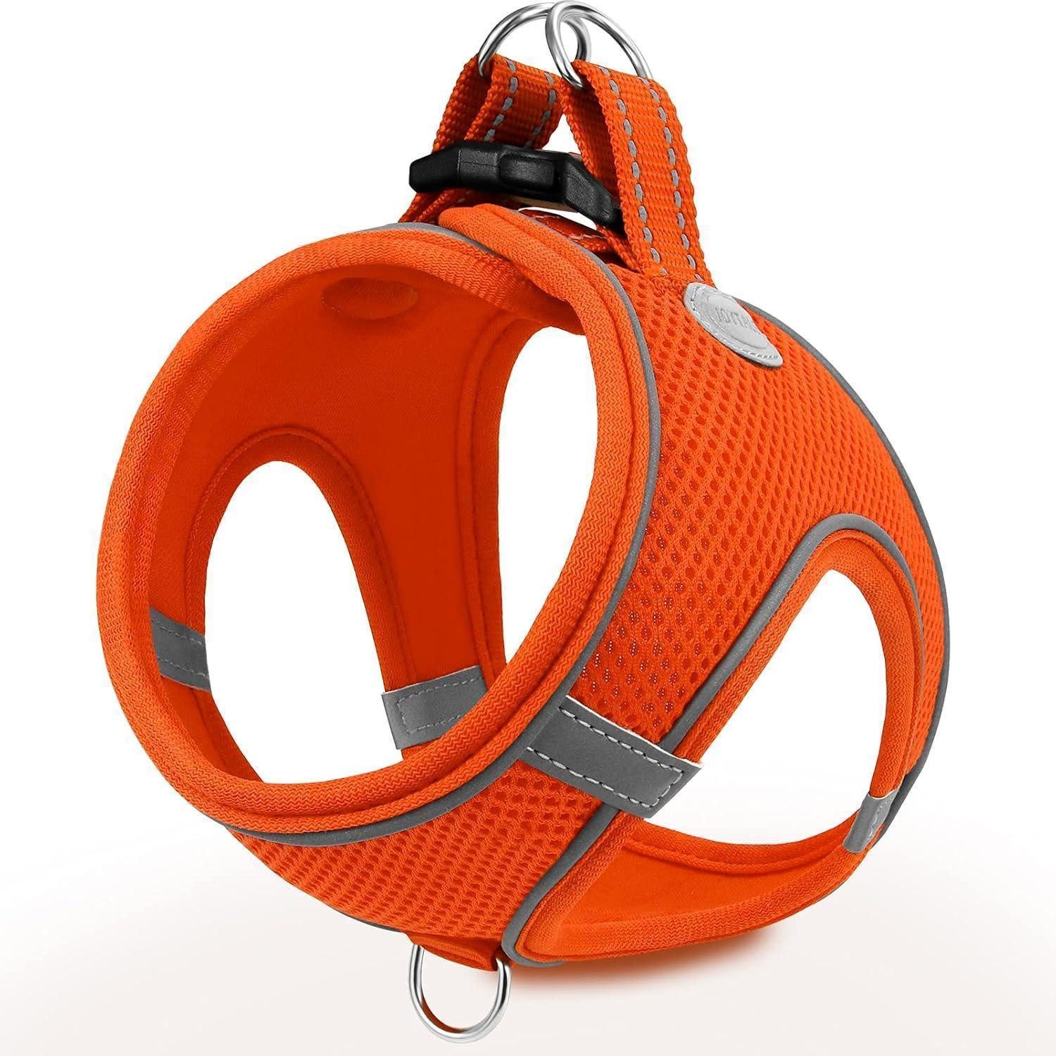 LuxusKollektion Hunde-Geschirr Hundegeschirr Brustgeschirr Reflektierend M-Brust:42-47cm Orange