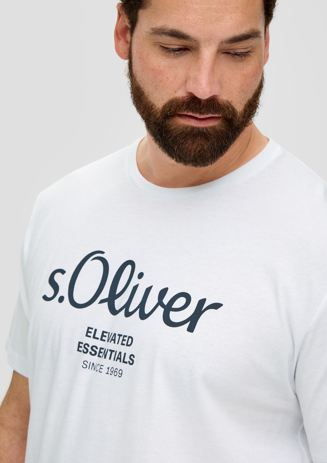 s.Oliver T-Shirt Big Size (2-tlg) Rundhals, kurzarm, Logo-Aufdruck
