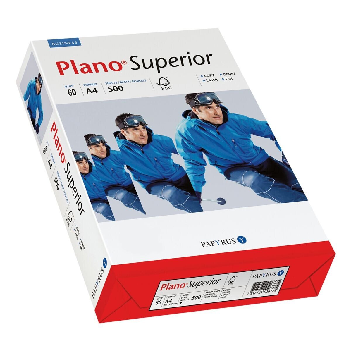 PLANO Druckerpapier Superior, Format DIN A4, 60 g/m², 165 CIE, 500 Blatt