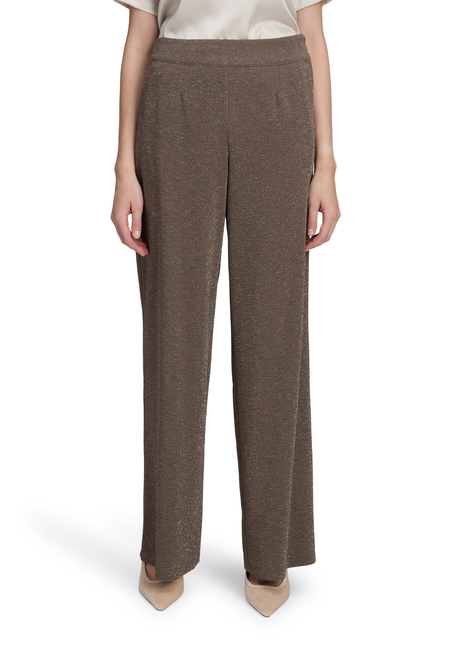 Marlene-Hose Damen im Glitzer-Look