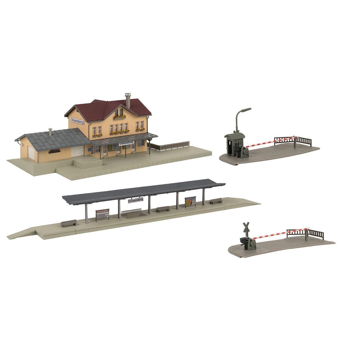 Faller Modellbausatz Faller 239007 Aktions Set Bahnhof Dennenberg N