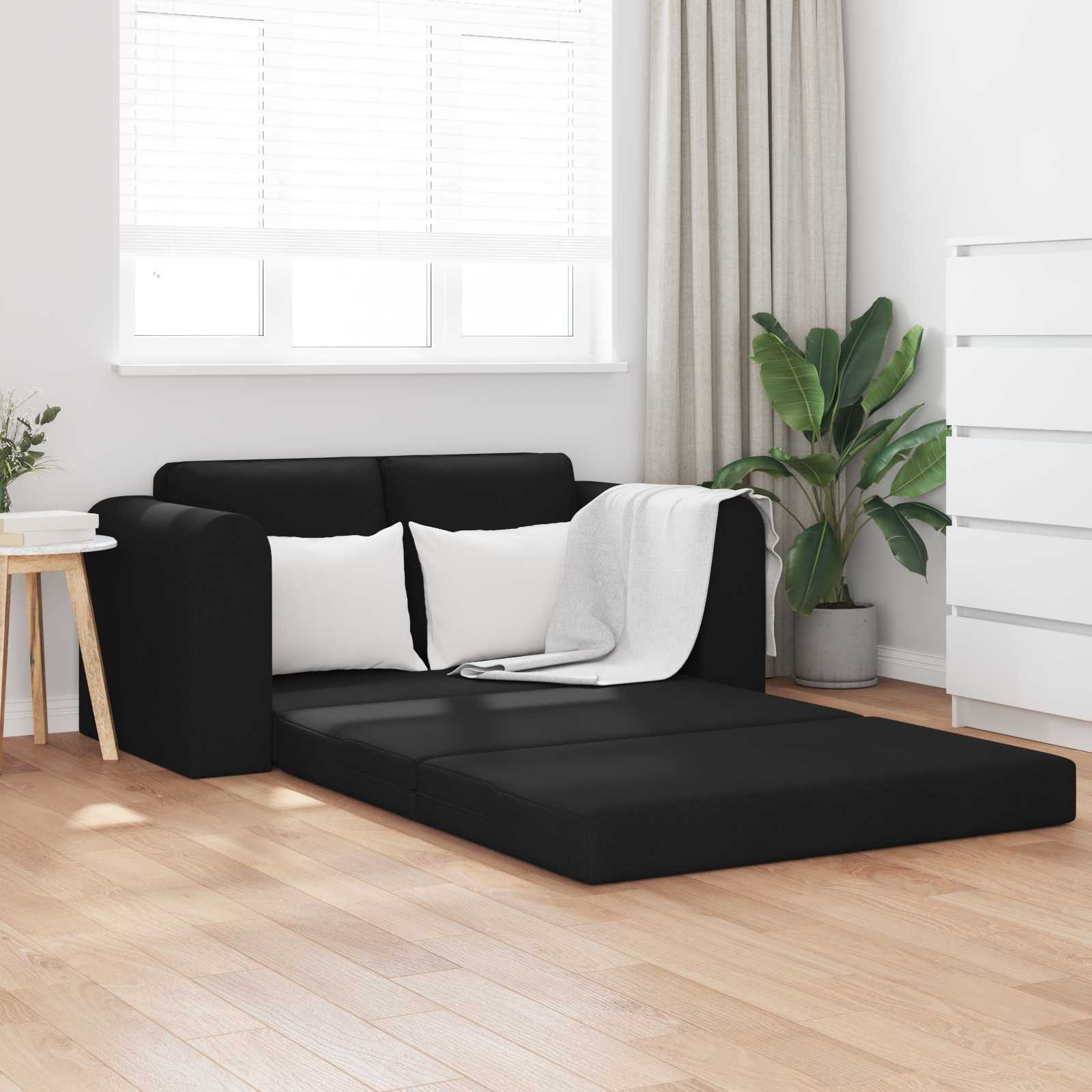 vidaXL Sofa Schlafsofa Schwarz 148 x 71 x 83 cm Stoff, 1 Teile – Bild 2 von 5