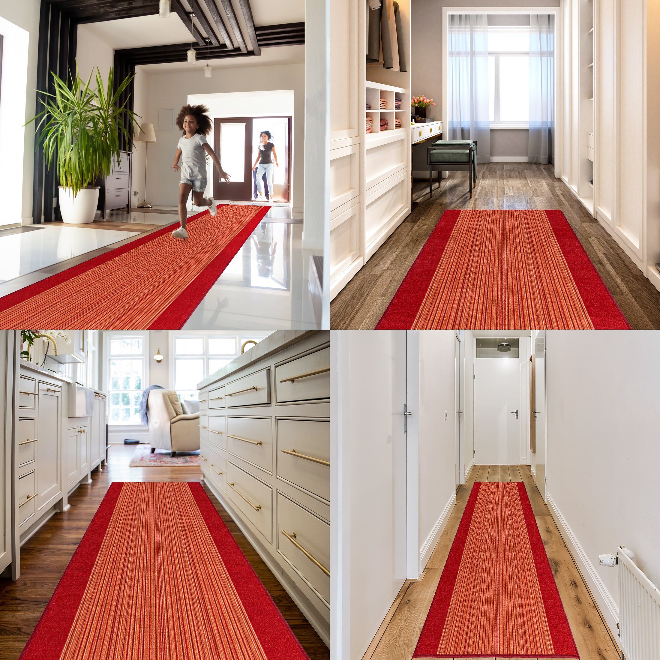 Mazovia Läufer Läufer Teppichläufer Brücke - Vorzimmer Küche - Terracotta R günstig online kaufen