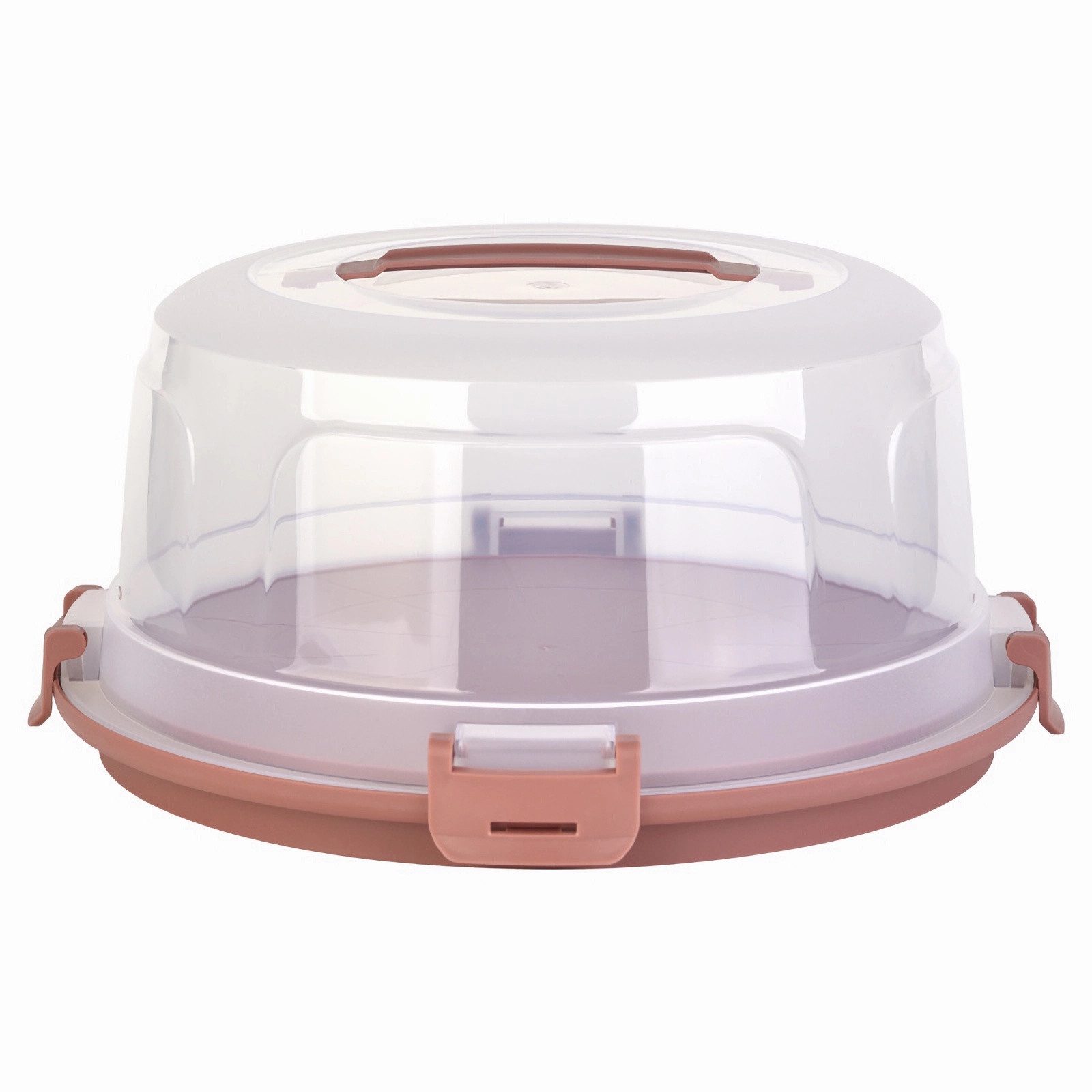 Engelland Kuchentransportbox mit Griff, Deckel und 4-fach Klick-Verschluss, rund, Kunststoff, (36,50 cm x H 17,50 cm, BPA-frei), spülmaschinengeeignet, lebensmittelecht, Stückeinteilungshilfe