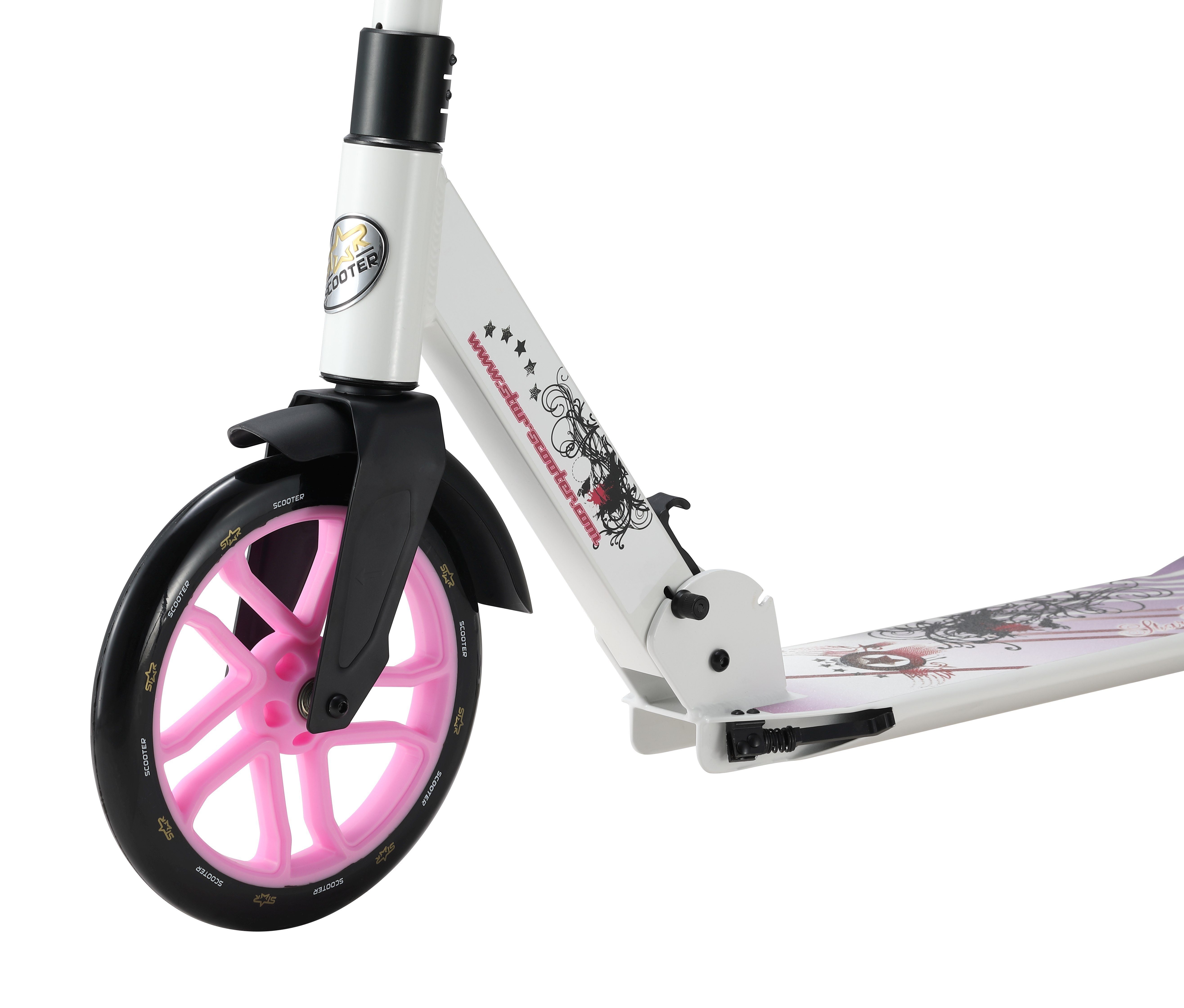 Star-Scooter Cityroller 255 mm, ab 8 Jahre, Kinder City Roller ab 158 cm, Jungen, Mädchen, Klappbar, Höhenverstellbar, Seitenständer, Aluminium