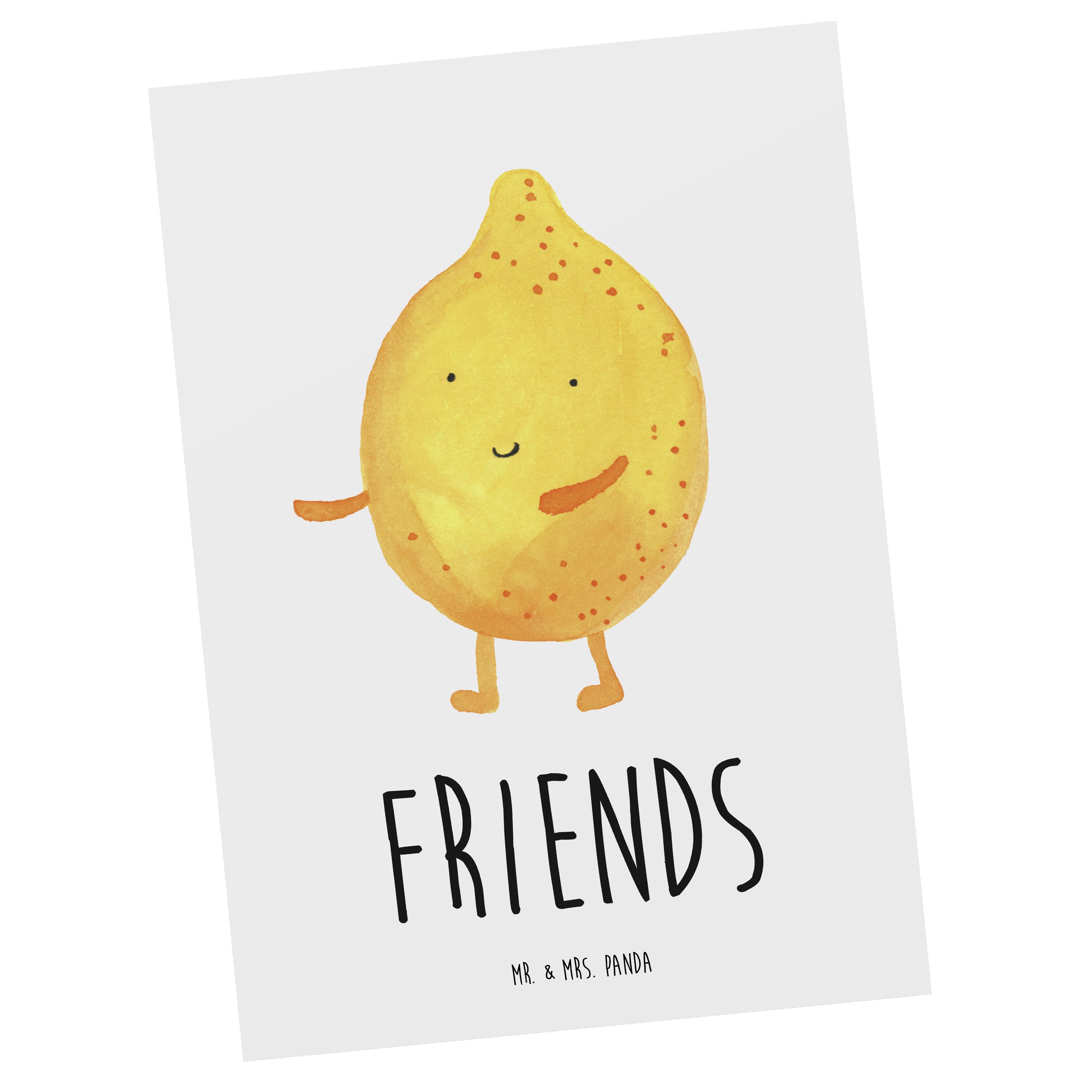 Mr. & Mrs. Panda Postkarte BestFriends-Lemon - Weiß - Geschenk, Einladung, Einladungskarte, fehl