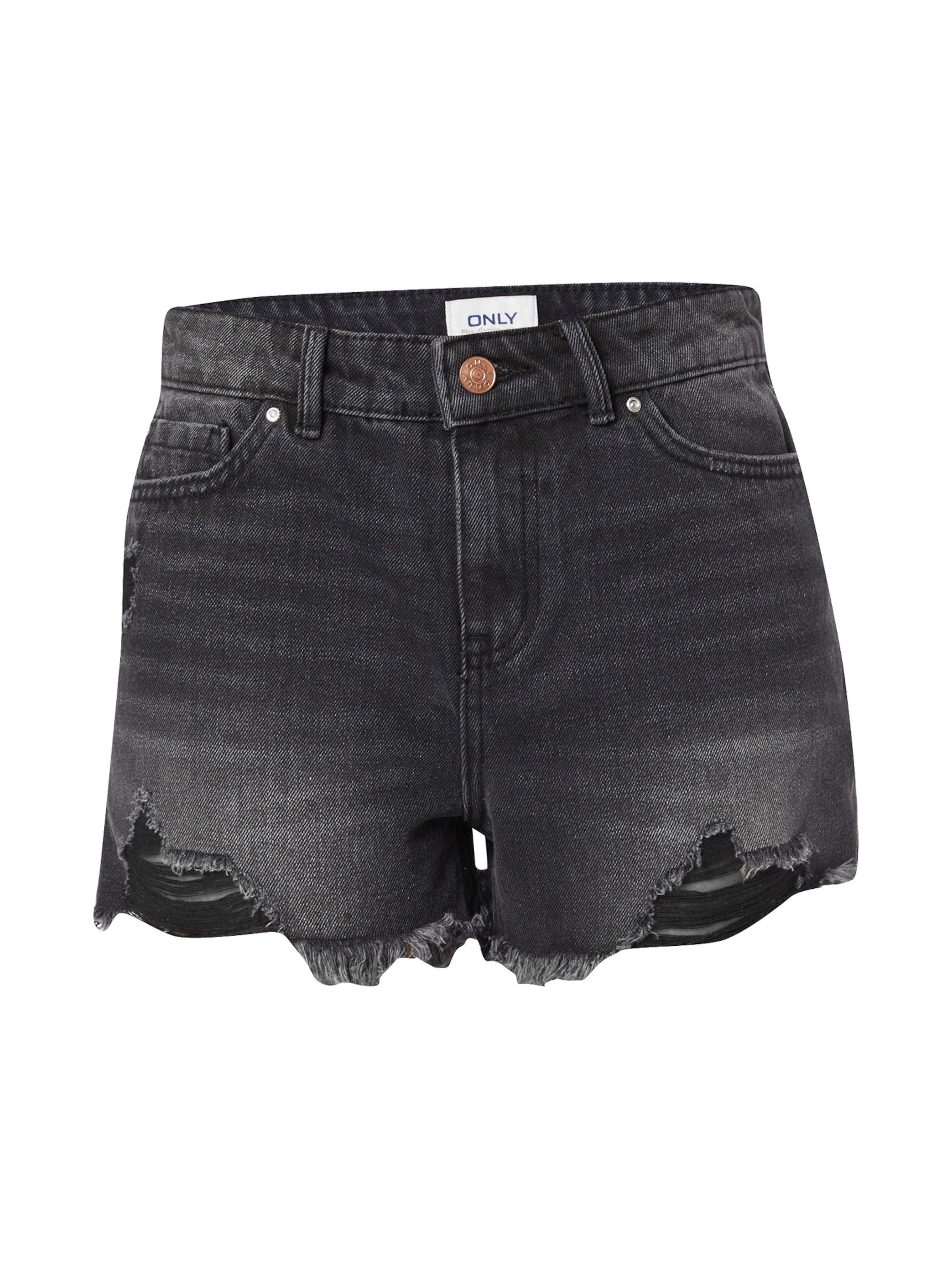 Weiteres ONLY Washed Fransen, Pacy Detail Black (1-tlg) Jeansshorts