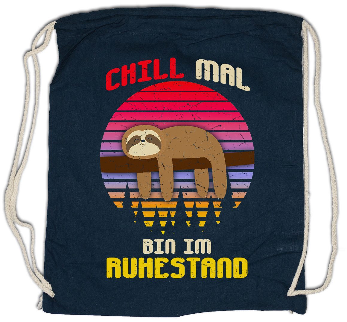 Urban Backwoods Turnbeutel Ruhestand Faultier Turnbeutel Rente Pension Pensionär Zeit Freizeit (1-tlg), Oma Opa Großvater Großmutter