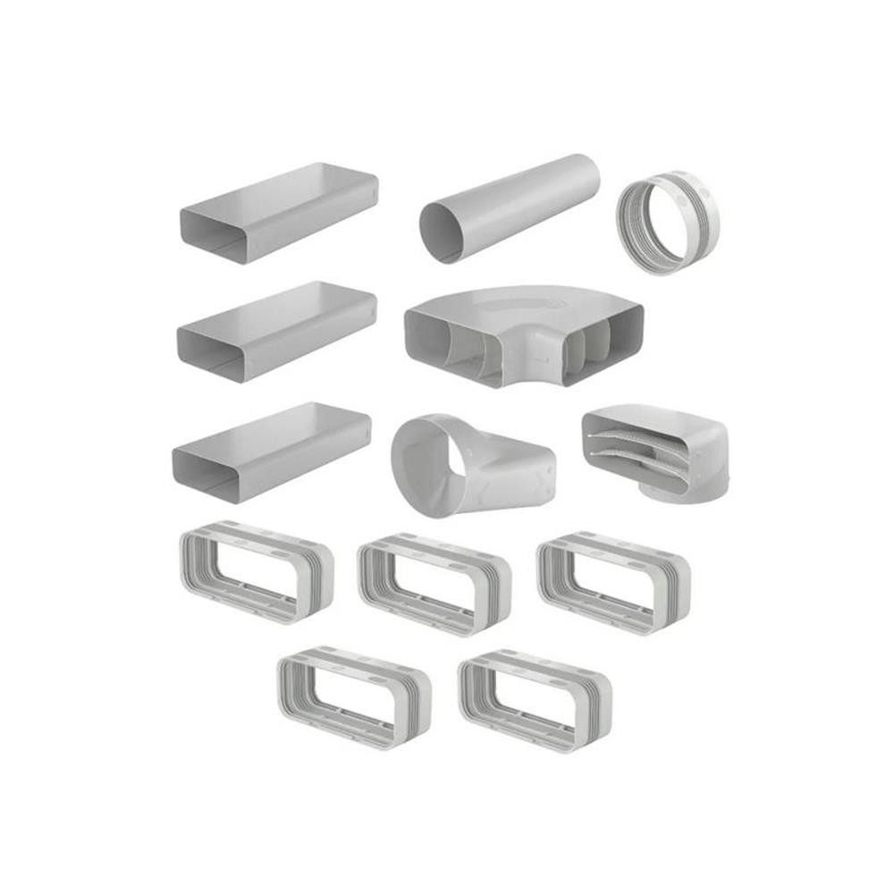 Naber Abluft-Set Naber COMPAIR System Ø 150 Prime Flachkanal Set-2, hellgrau