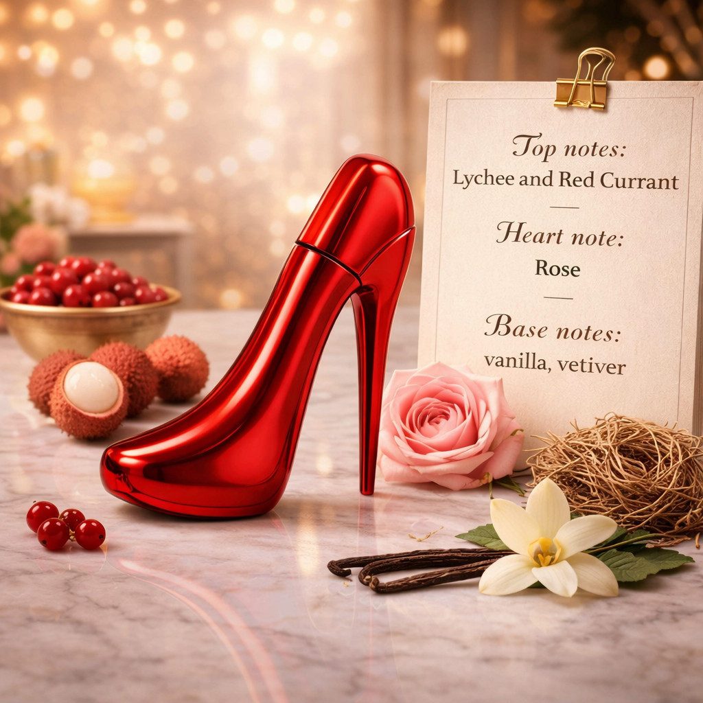 Fine Perfumery London Eau de Parfum Senorita Red Flamenco Heel Damenparfum, Blumig, Rose, Vanille e100 ml, Hergestellt in UK, Schöne Verpackung, High Heel Geschenk