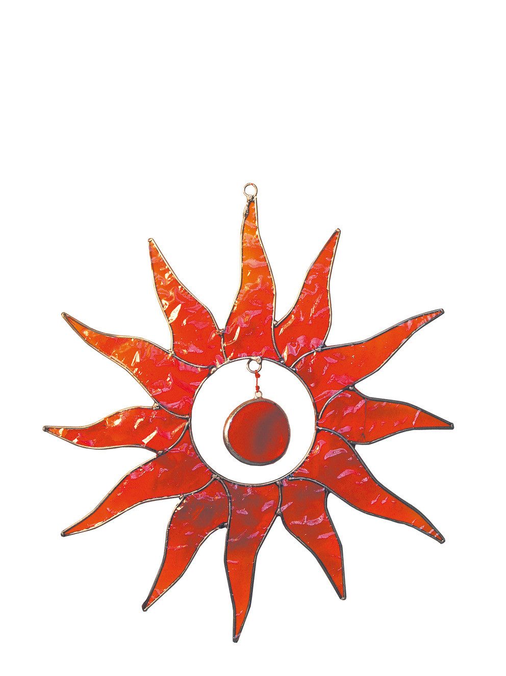 Hängedekoration Suncatcher "Sonne" Fiberglas rot 20cm