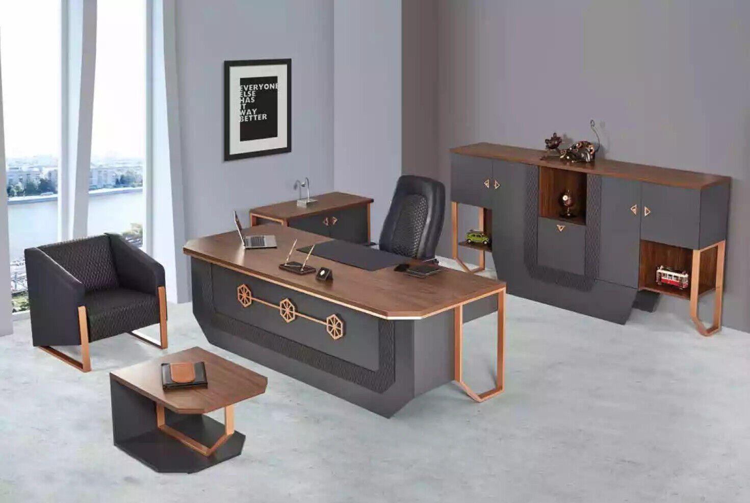 In JVmoebel Schreibtisch Schreibtisch Made Europe Büromöbel-Set Schränke, Arbeitszimmermöbel Luxus