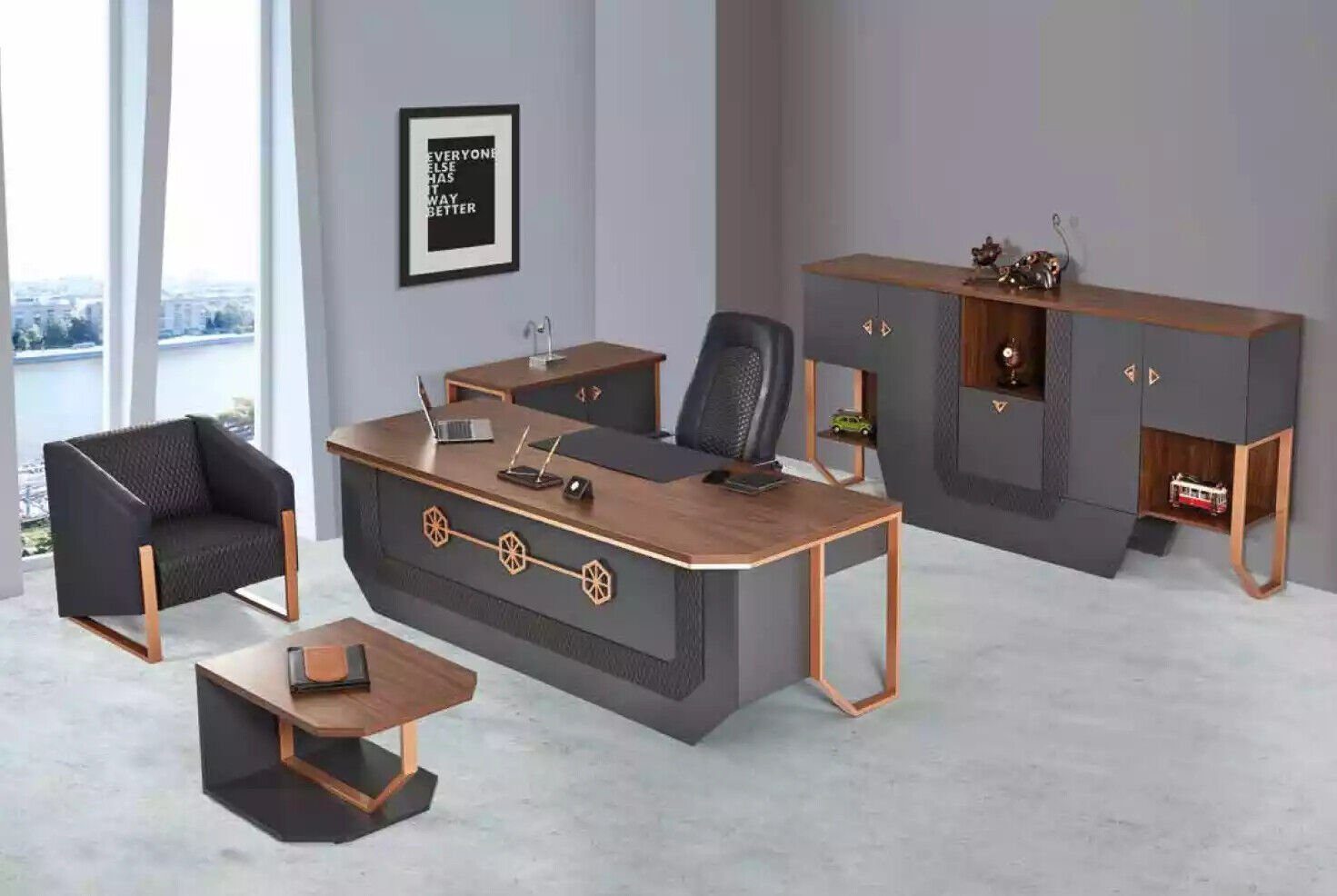 JVmoebel Schreibtisch Luxus Schreibtisch aus hochwertigem Holz mit eleganter Optik, Made in Europa