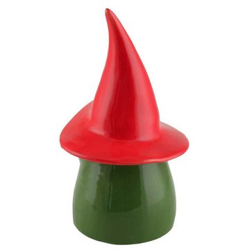 Tangoo Gartenfigur Tangoo Keramik-Wichtel grün mit roter Mütze H ca 20 cm, (Stück)