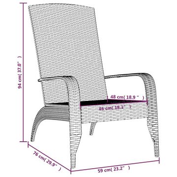 vidaXL Gartenstuhl Adirondack-Gartenstuhl Schwarz Poly Rattan (1 St)